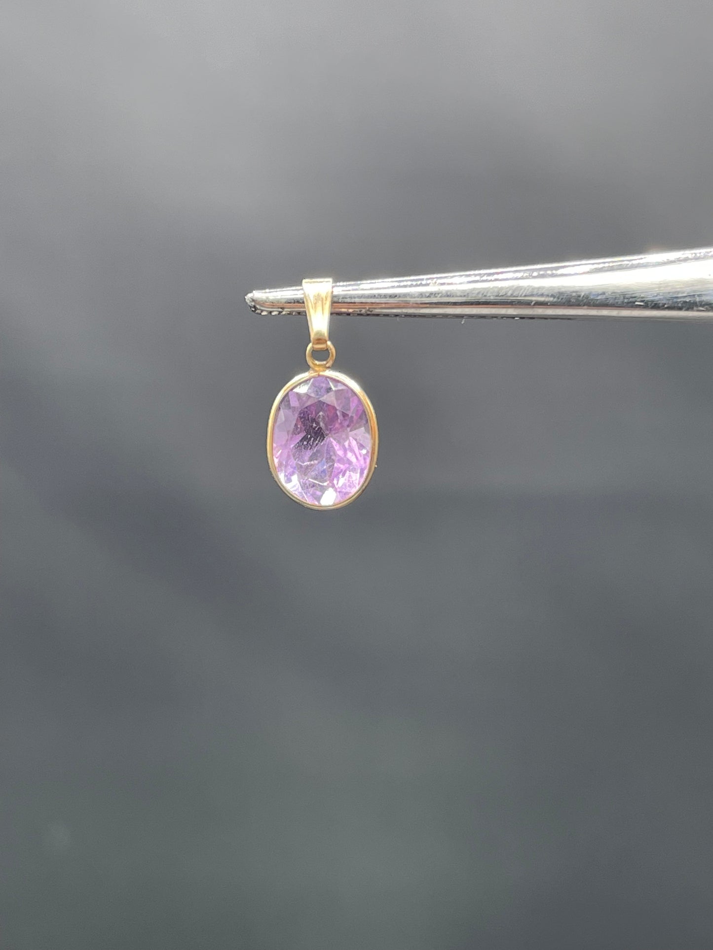 Natural Amethyst 14k Yellow Gold Pendant