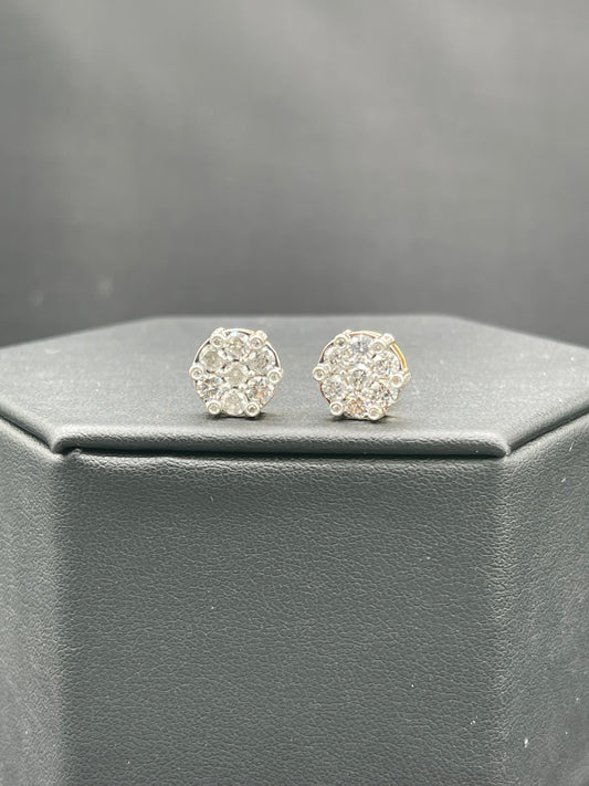 2 Carat Diamond 14k Yellow Gold Screw Back Earrings