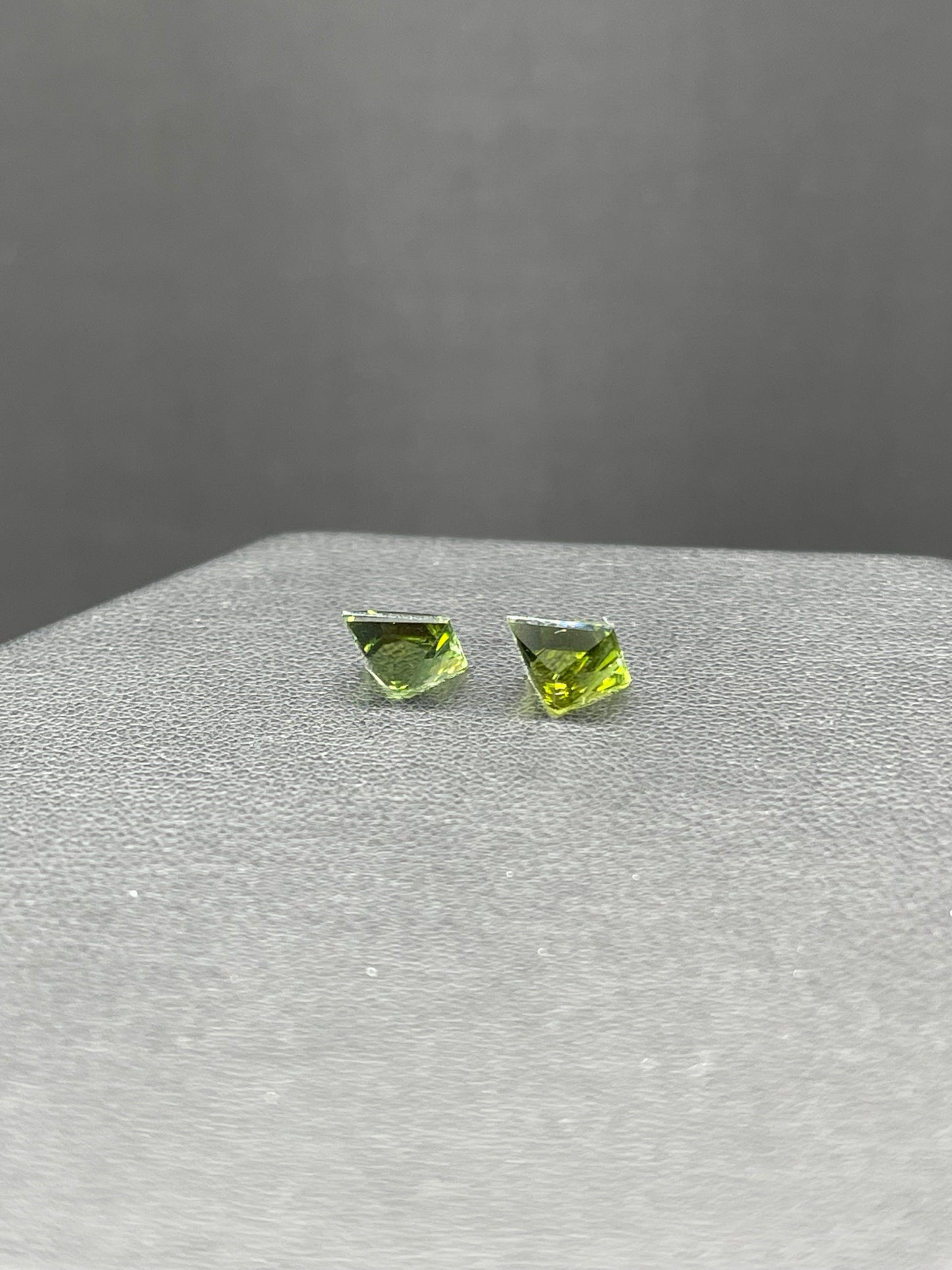 3.66 Carat Natural Green Tourmaline Asher Cut Matching Pair Loose Gemstones