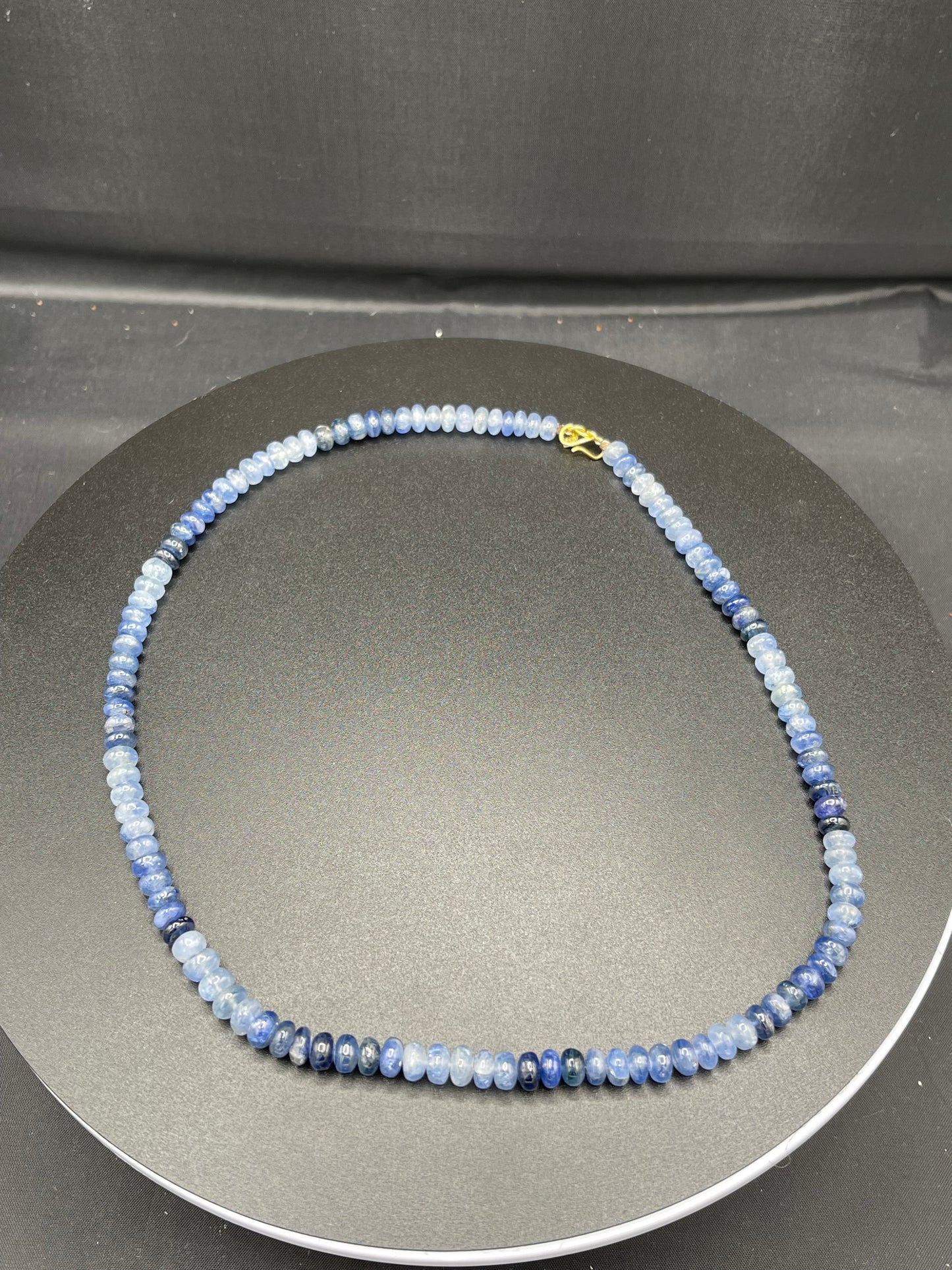 Shaded Sapphire Faceted 18K Gold S Clasp Necklace