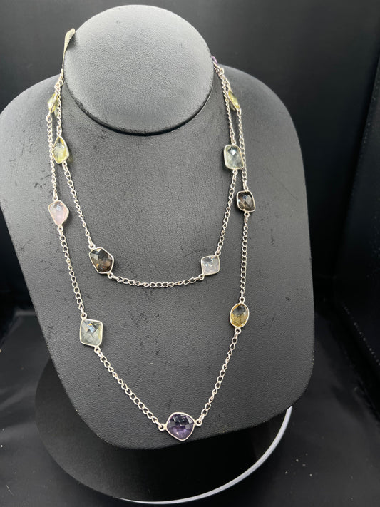 50 Carat Semi Precious Sterling Silver Necklace