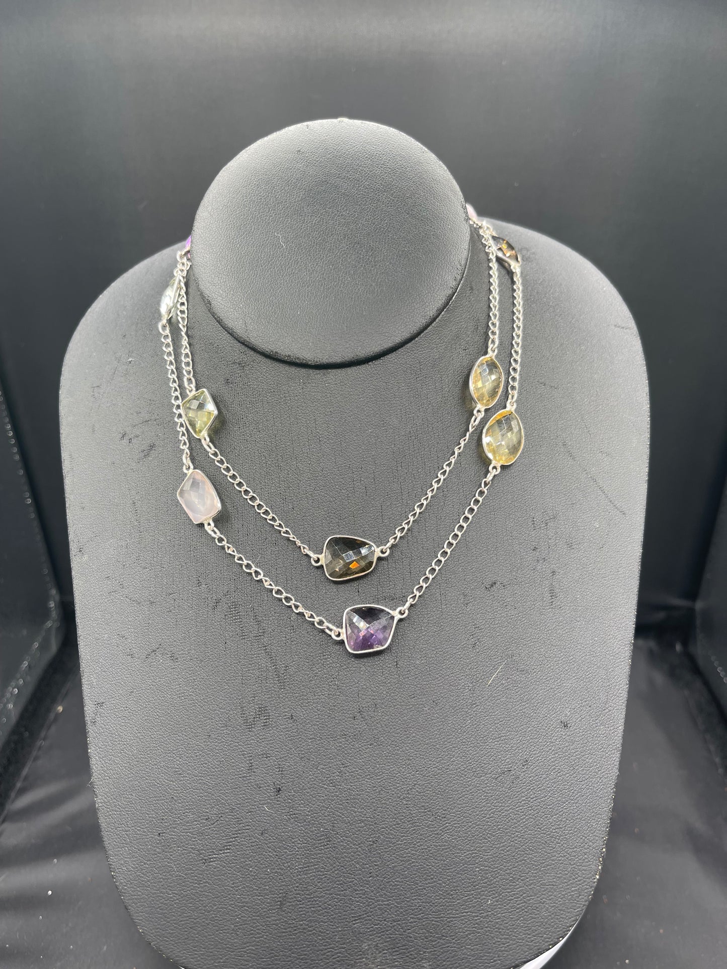 40 Carat Semi Precious Sterling Silver Necklace