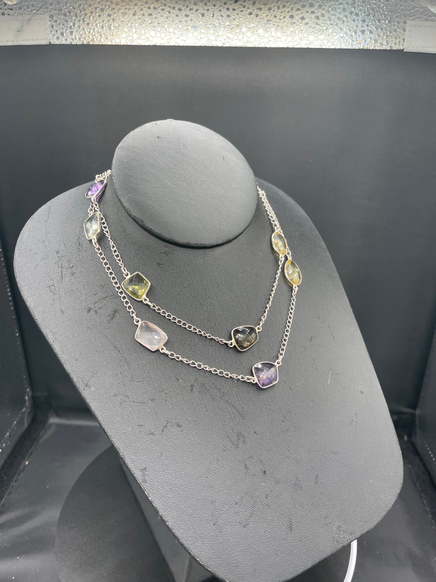 40 Carat Semi Precious Sterling Silver Necklace