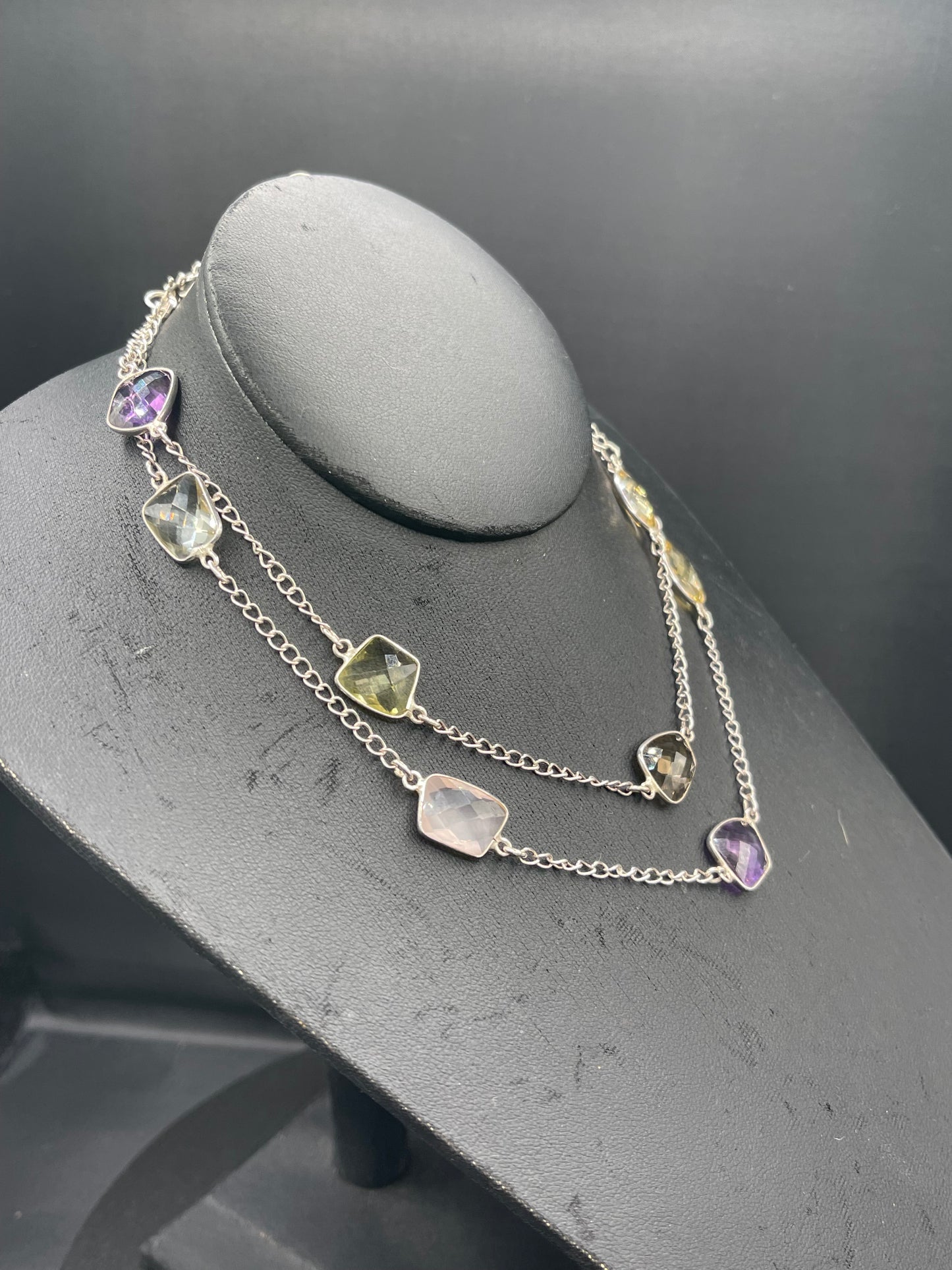 40 Carat Semi Precious Sterling Silver Necklace