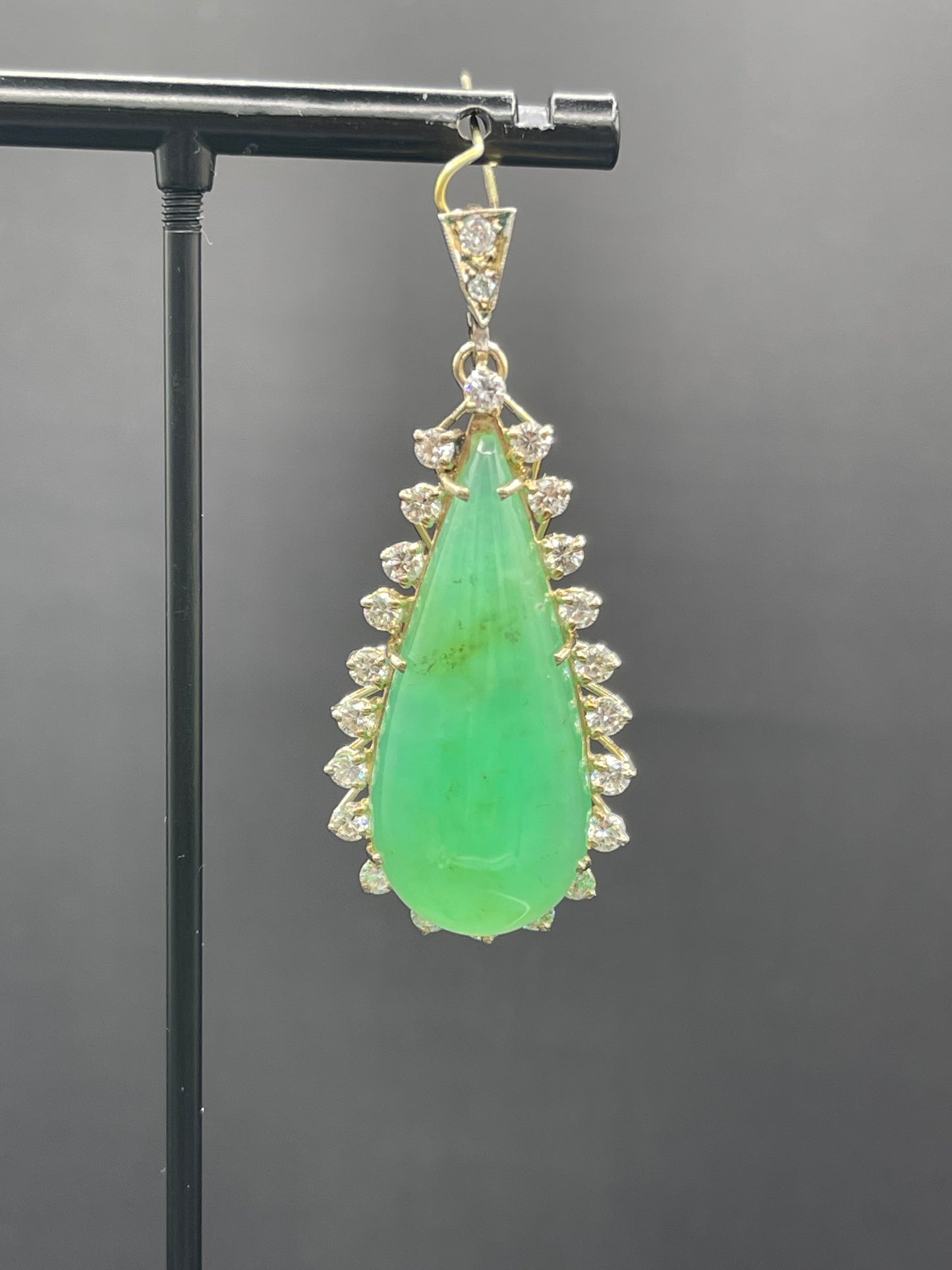 Estate Handmade Jadeite & Diamond 18k Gold Pendant (36+ Carats)