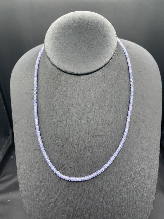 Faceted Tanzanite 18K Gold S Clasp Necklace