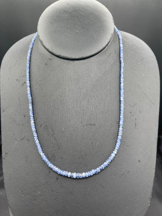 Faceted Kyanite 18K Gold S Clasp Necklace