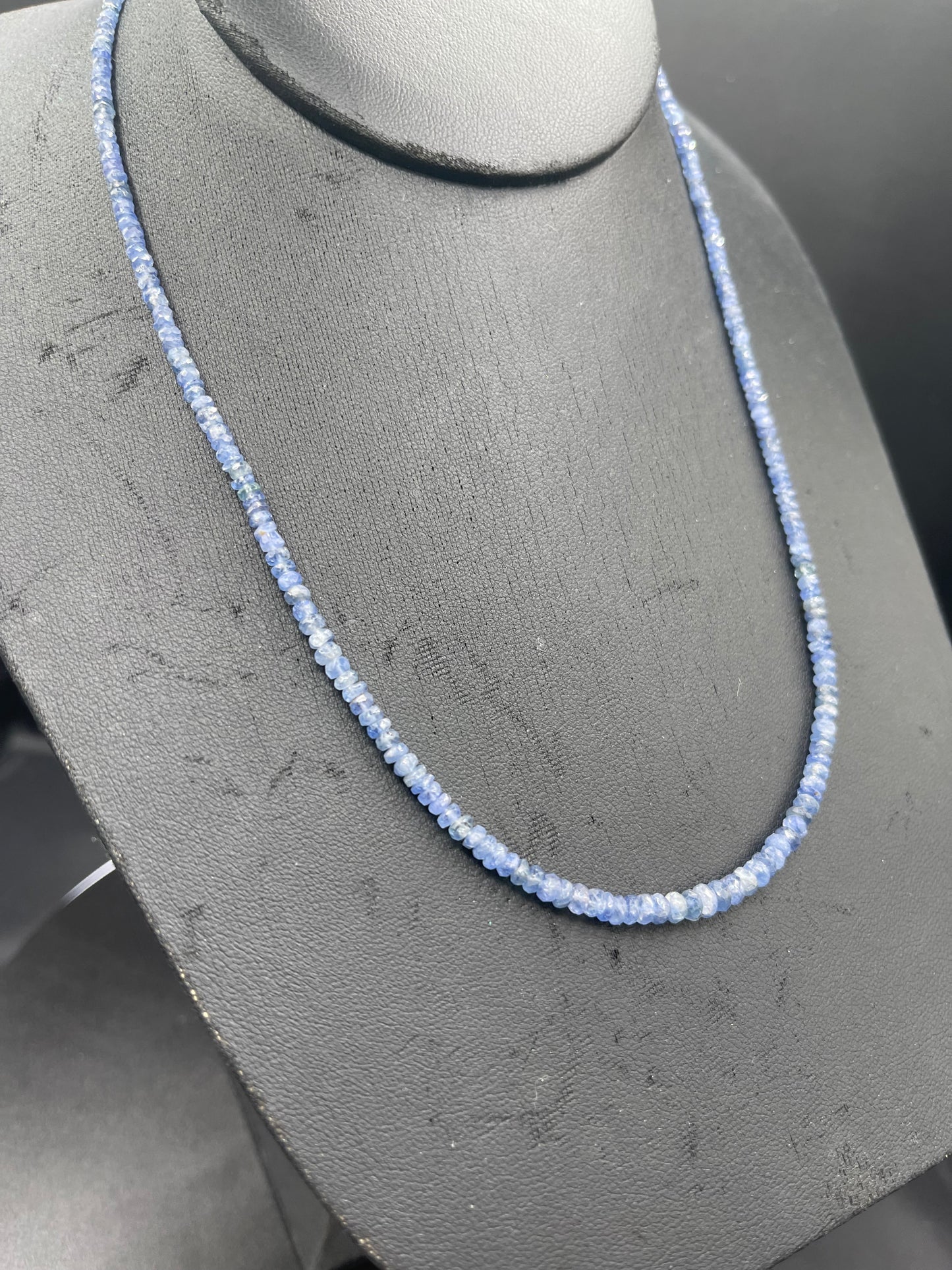 Faceted Kyanite 18K Gold S Clasp Necklace