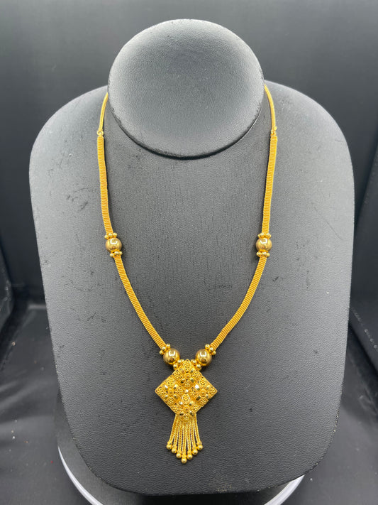 Solid 22K Gold Handmade Adjustable Necklace