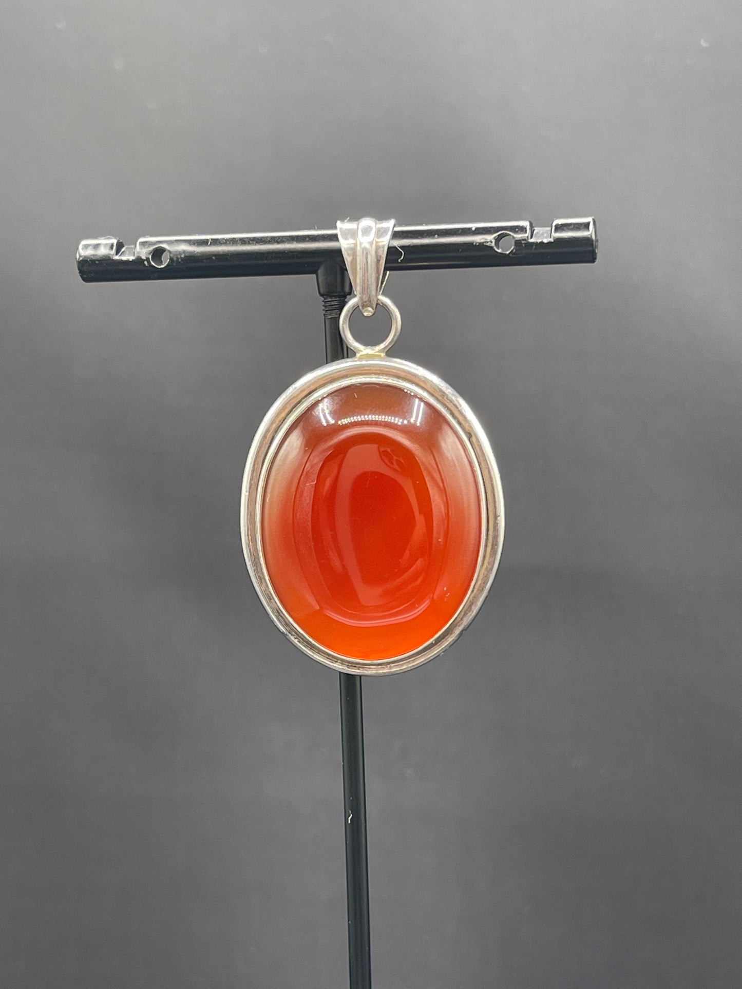 Natural Carnelian Sterling Silver Pendant