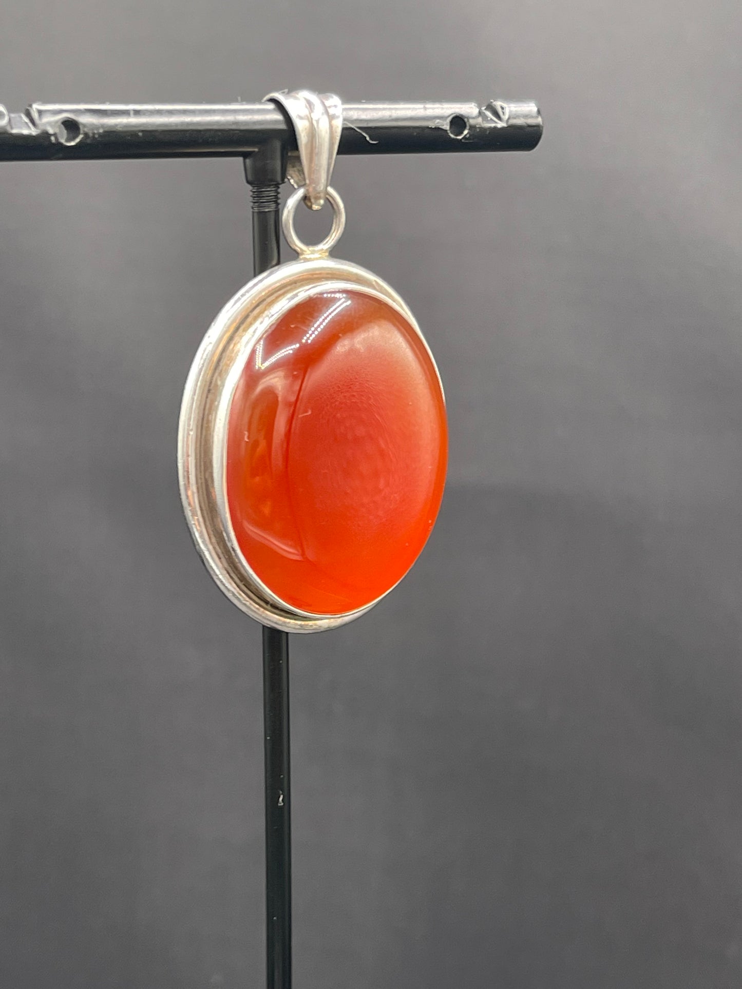 Natural Carnelian Sterling Silver Pendant