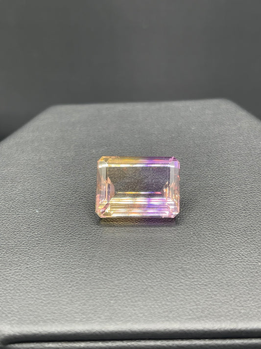 18 Carat Natural Bolivian Ametrine Emerald Cut Loose Gemstone (14x18x9 MM)