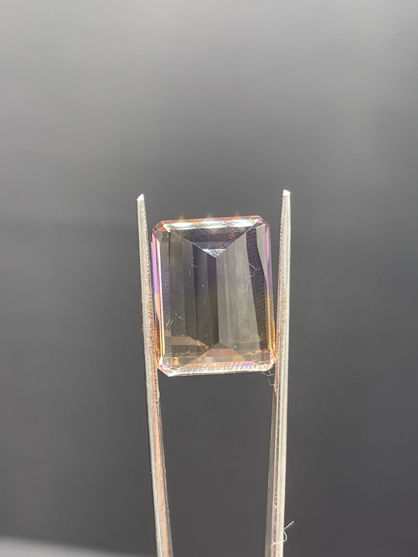 18 Carat Natural Bolivian Ametrine Emerald Cut Loose Gemstone (14x18x9 MM)