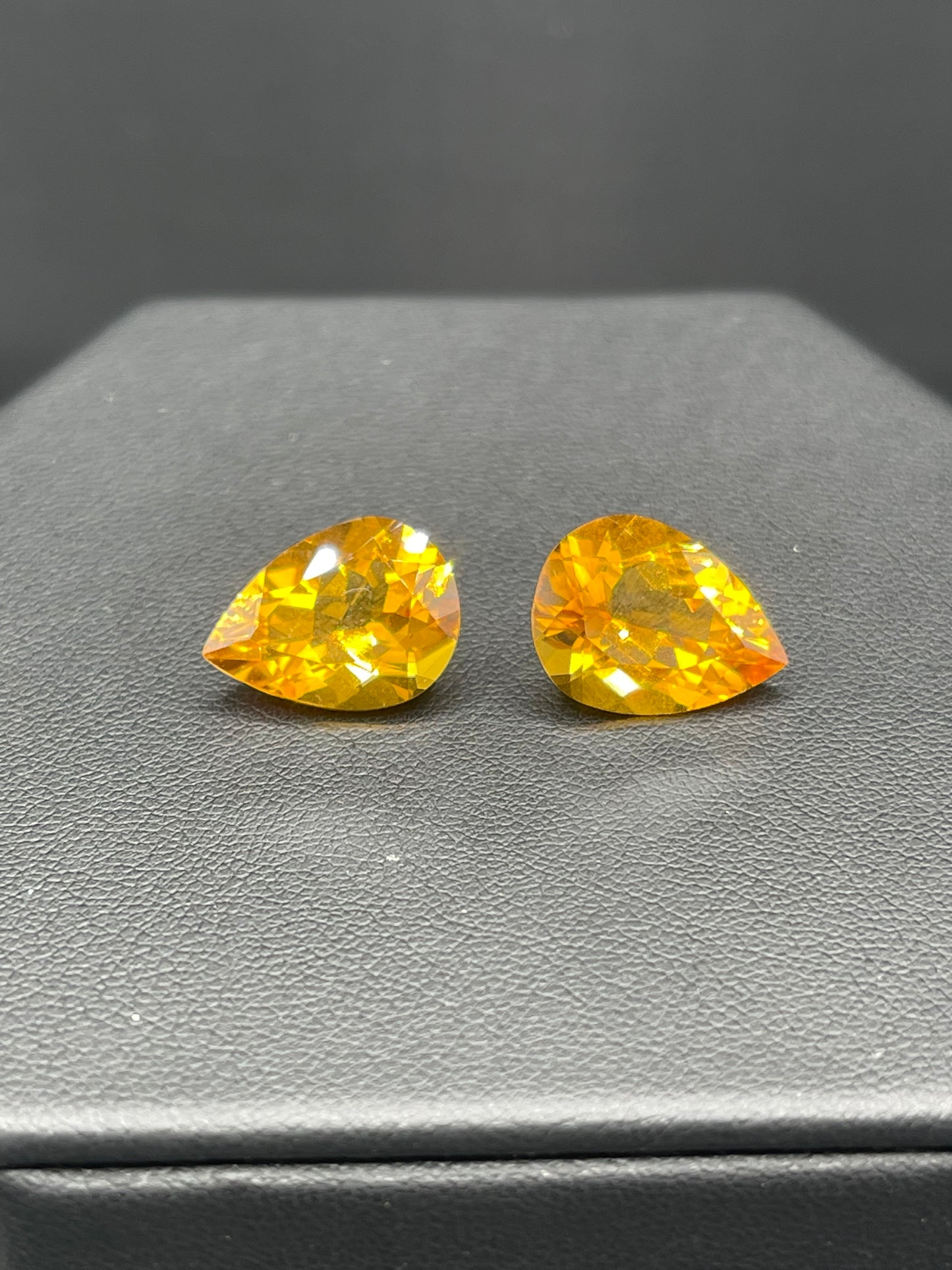 14.64 Carat Natural Madeira Citrine Pear Cut Matching Loose Gemstones (11.74 x 16.04 x 8.13 MM)