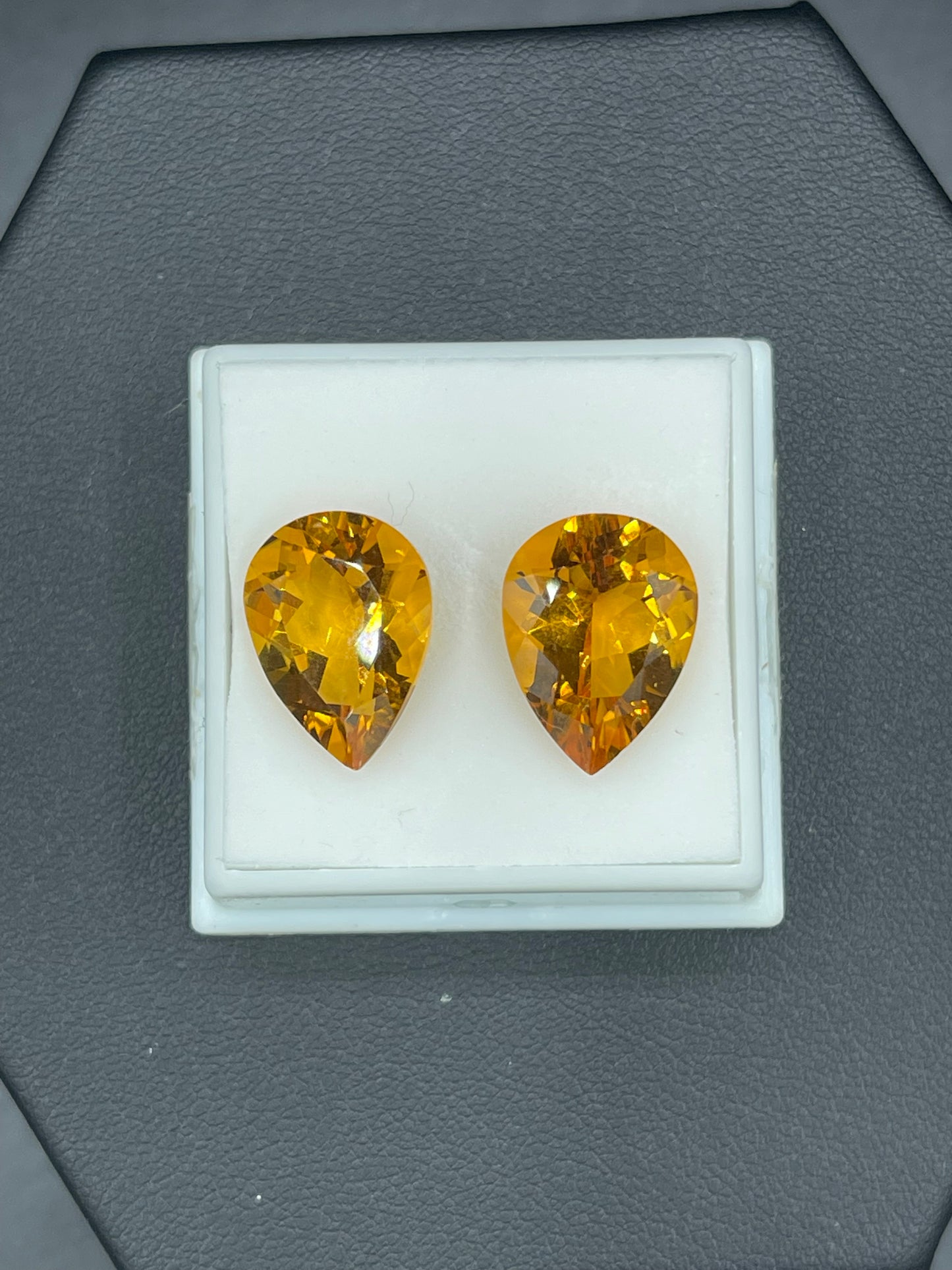 14.64 Carat Natural Madeira Citrine Pear Cut Matching Loose Gemstones (11.74 x 16.04 x 8.13 MM)