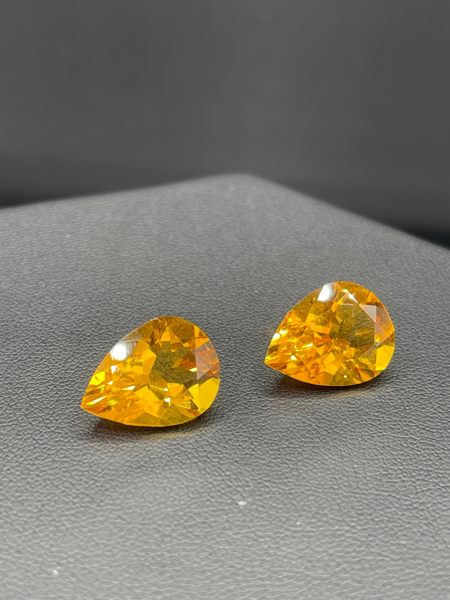 14.64 Carat Natural Madeira Citrine Pear Cut Matching Loose Gemstones (11.74 x 16.04 x 8.13 MM)