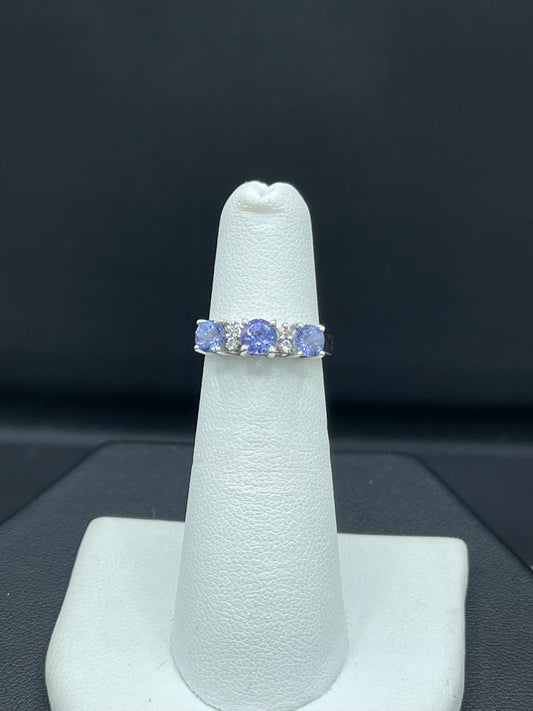 Le Vian 1.17 Carat Natural Tanzanite & Diamond 14k White Gold Ring (Size 4)