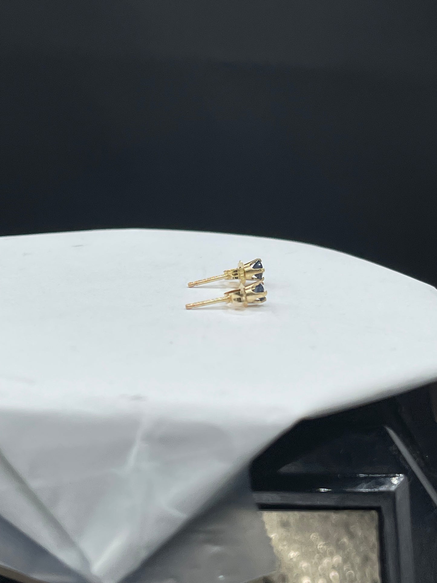 3MM Sapphire 14K Gold Stud Earrings