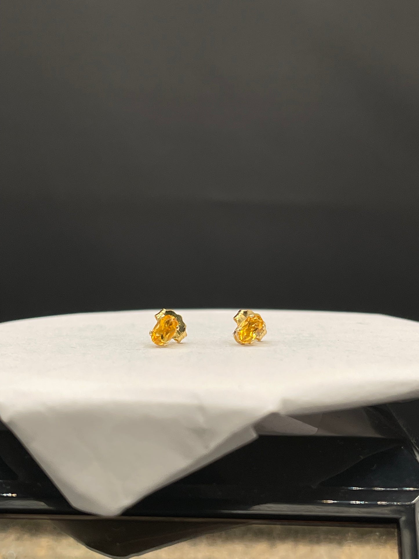 Natural Imperial Topaz 14k Yellow Gold Stud Earrings
