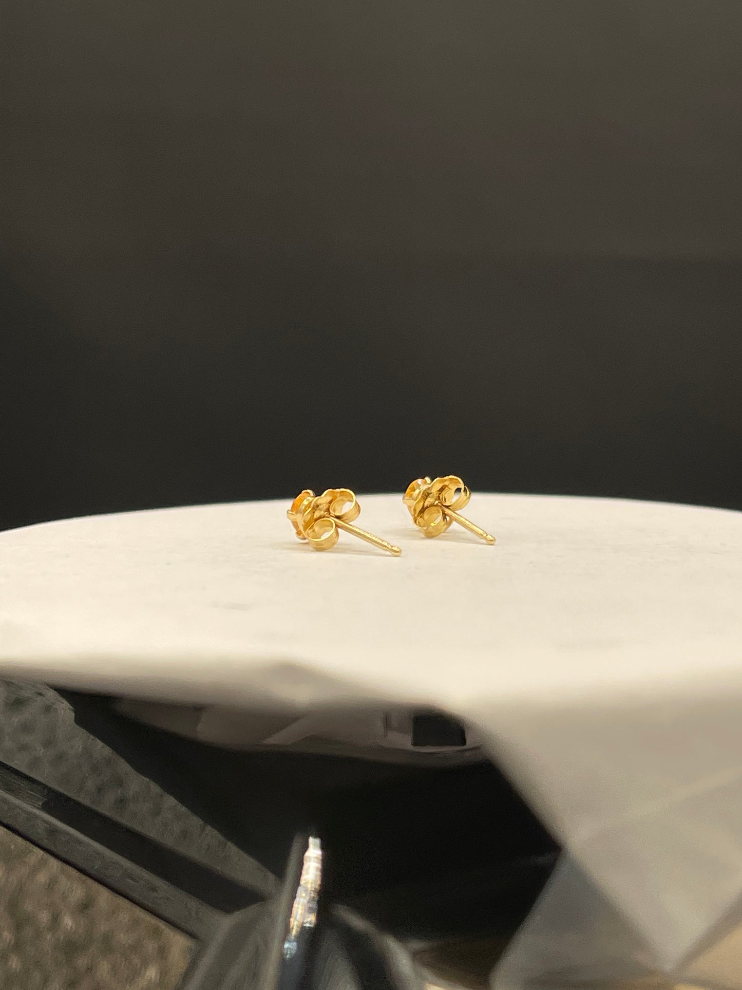 Natural Imperial Topaz 14k Yellow Gold Stud Earrings