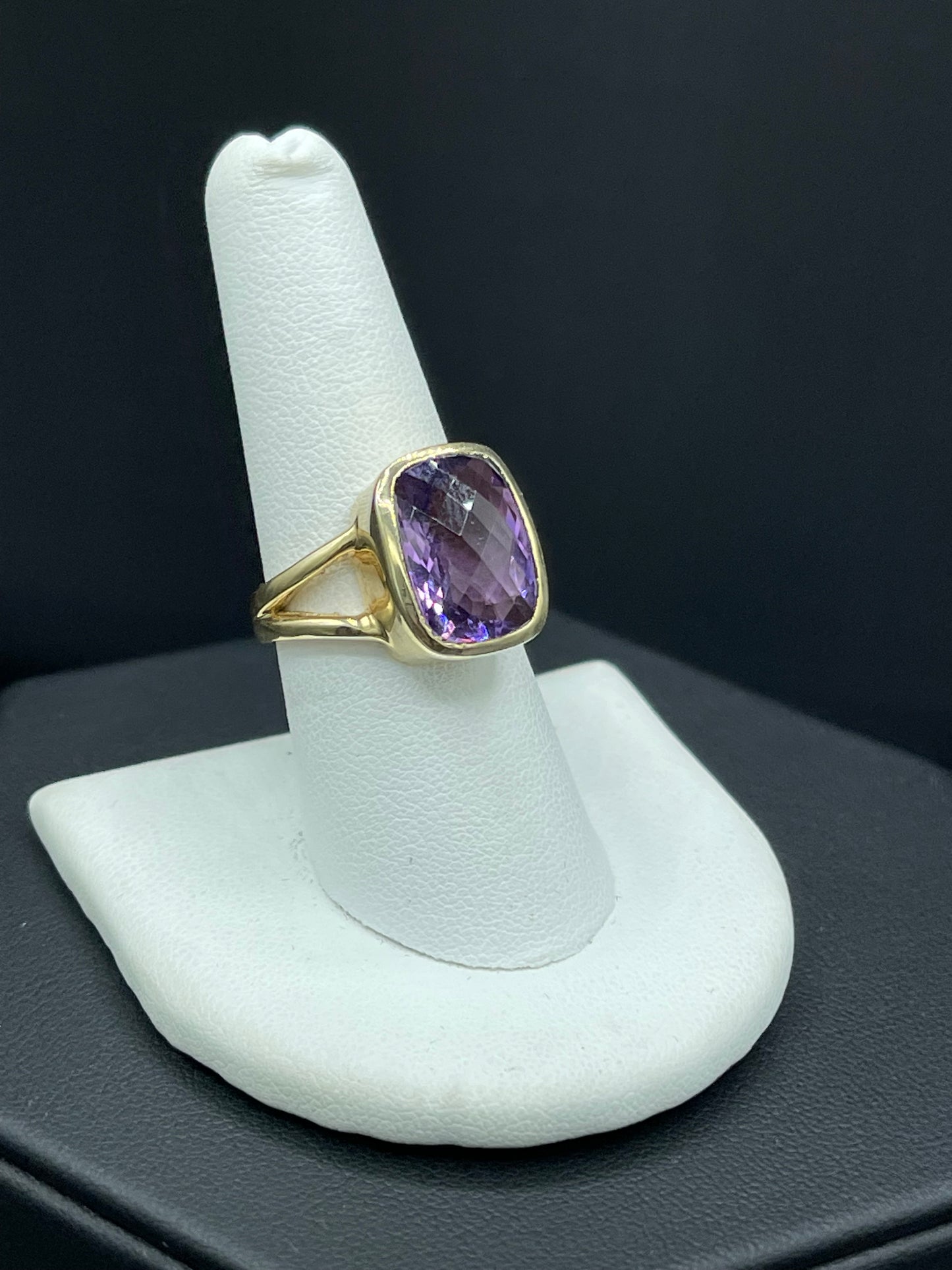 Natural Amethyst Vermeil Sterling Silver Ring (Size 8)