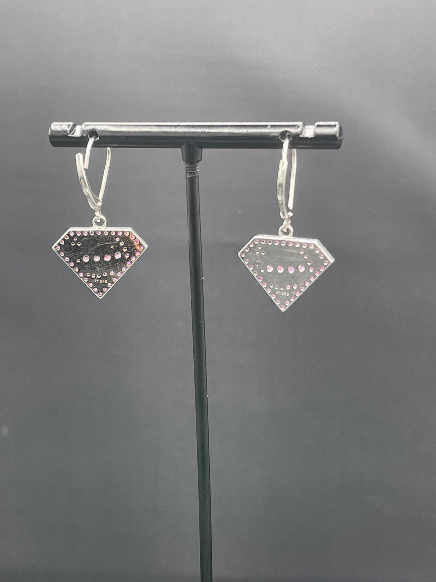 Pink Sapphire & Platinum Supergirl Dangle Earrings