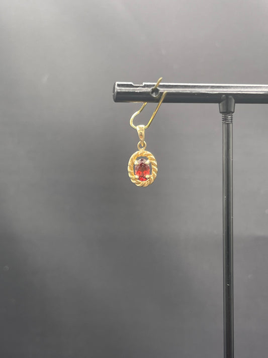 Petite Natural Garnet 14k Yellow Gold Pendant