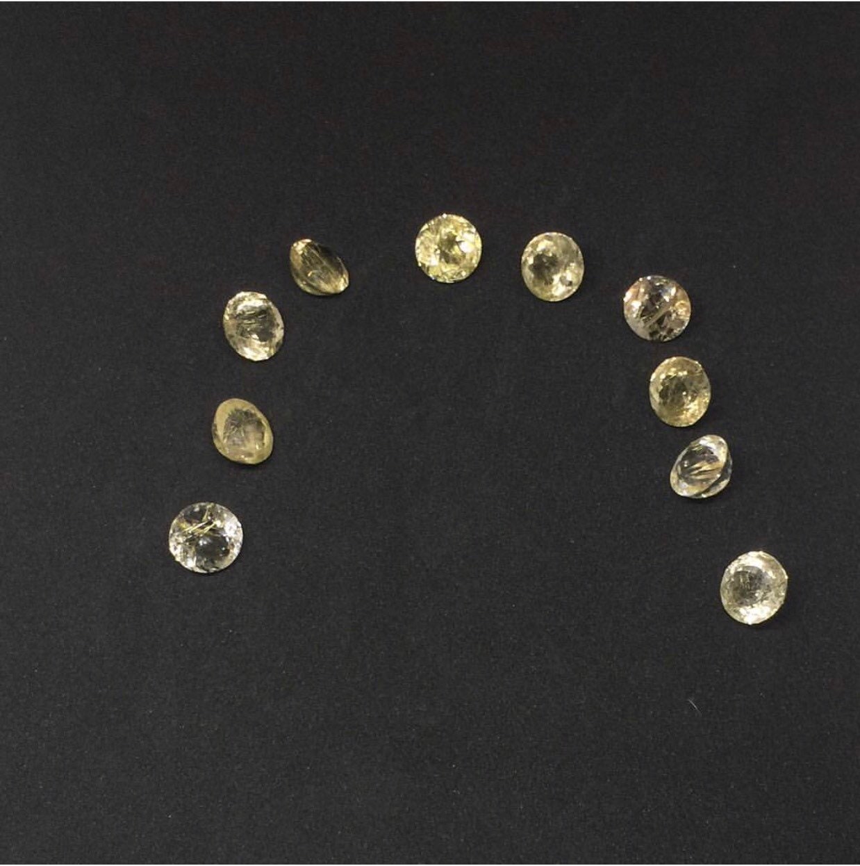 Faceted Rutile Quartz Round Loose Gemstones