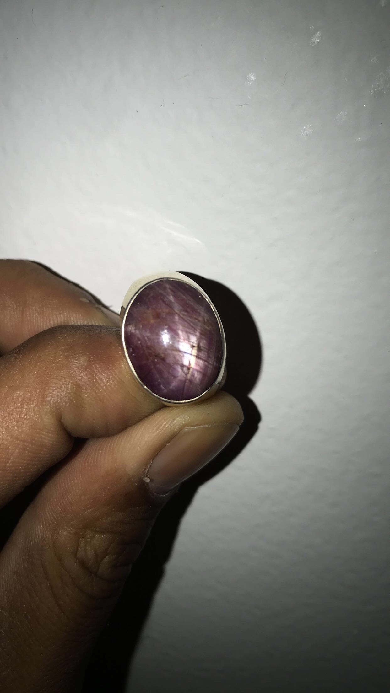 Natural Star Ruby Sterling Silver Ring (Size 9.5)