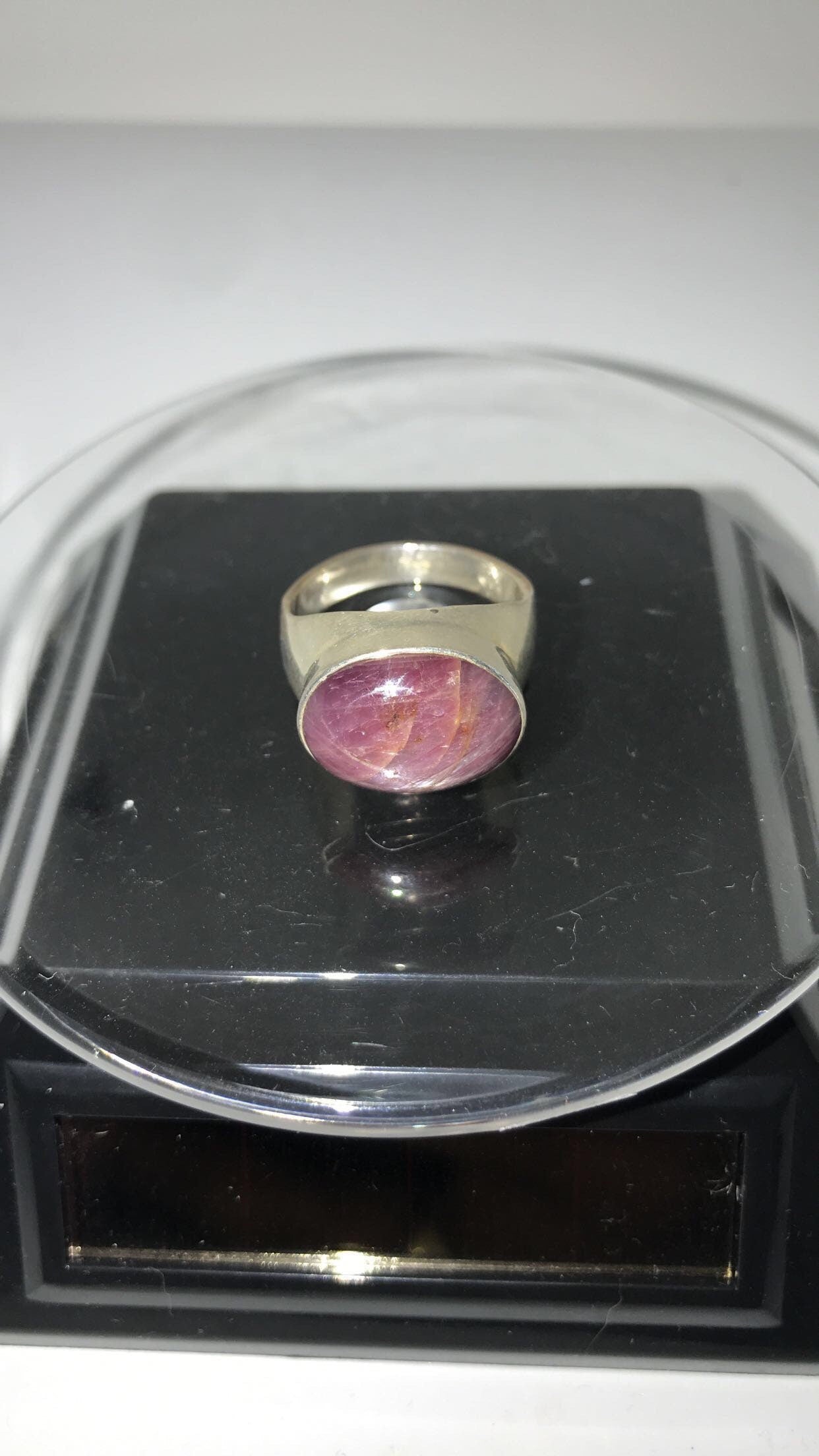 Natural Star Ruby Sterling Silver Ring (Size 9.5)