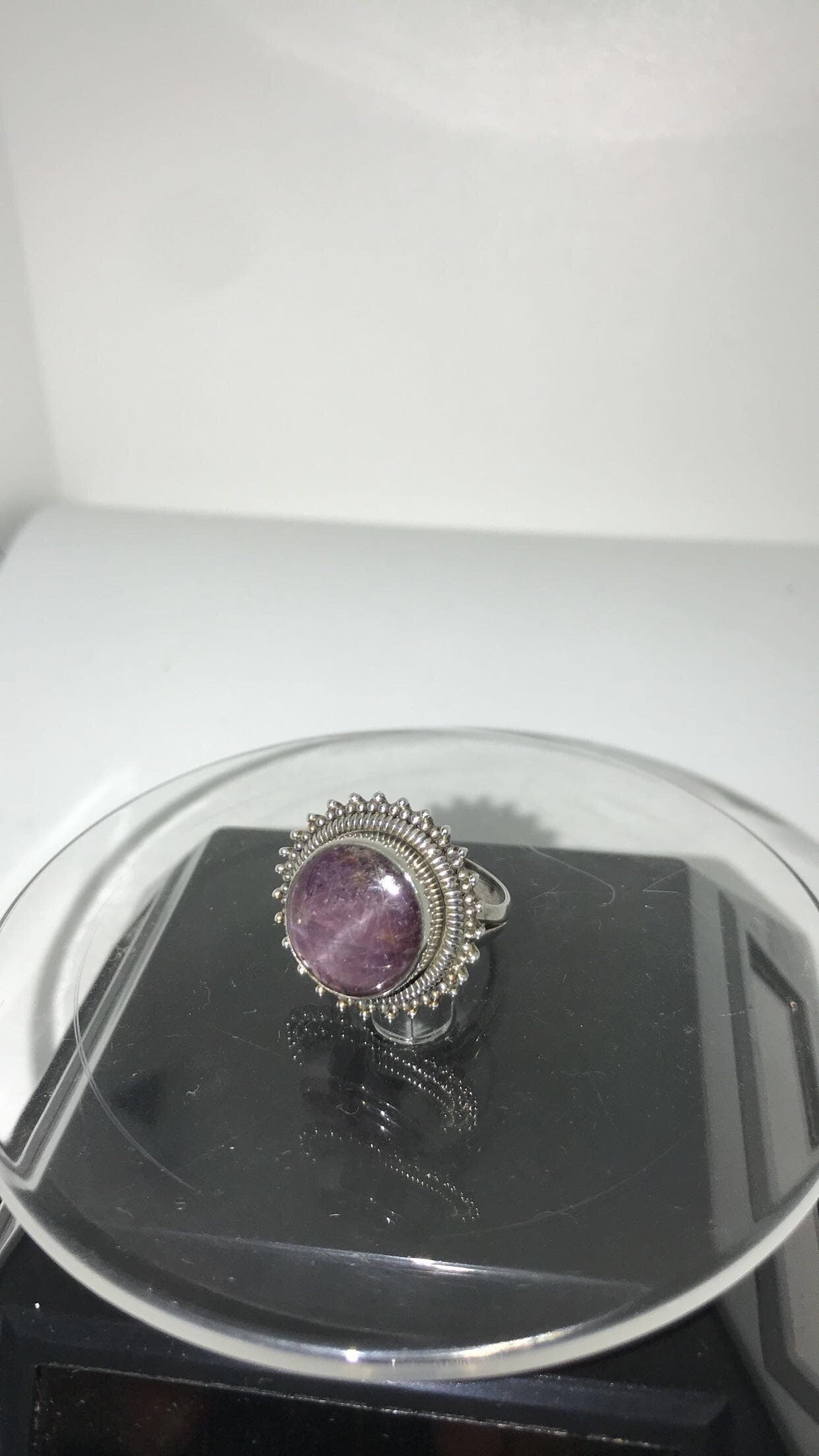 Natural Star Ruby Bezel Set Ring (Size 7)