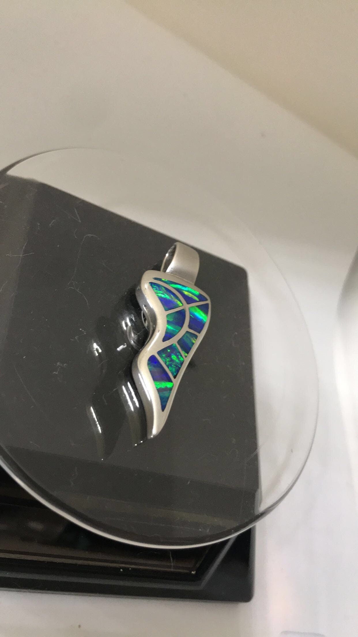 Inlaid Australian Opal Sterling Silver Pendant