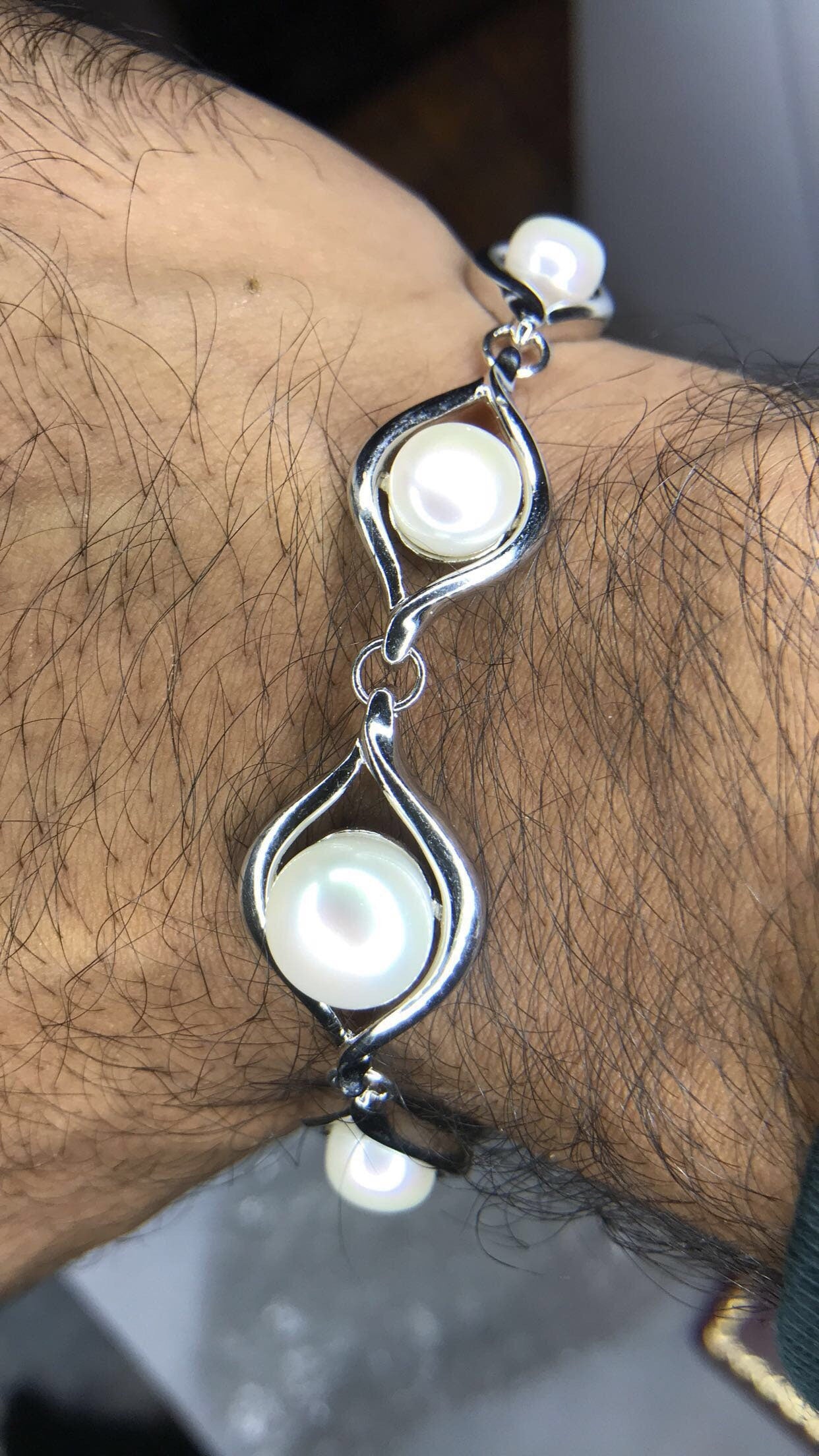 Tara & Sons Natural Pearl Sterling Silver Bracelet