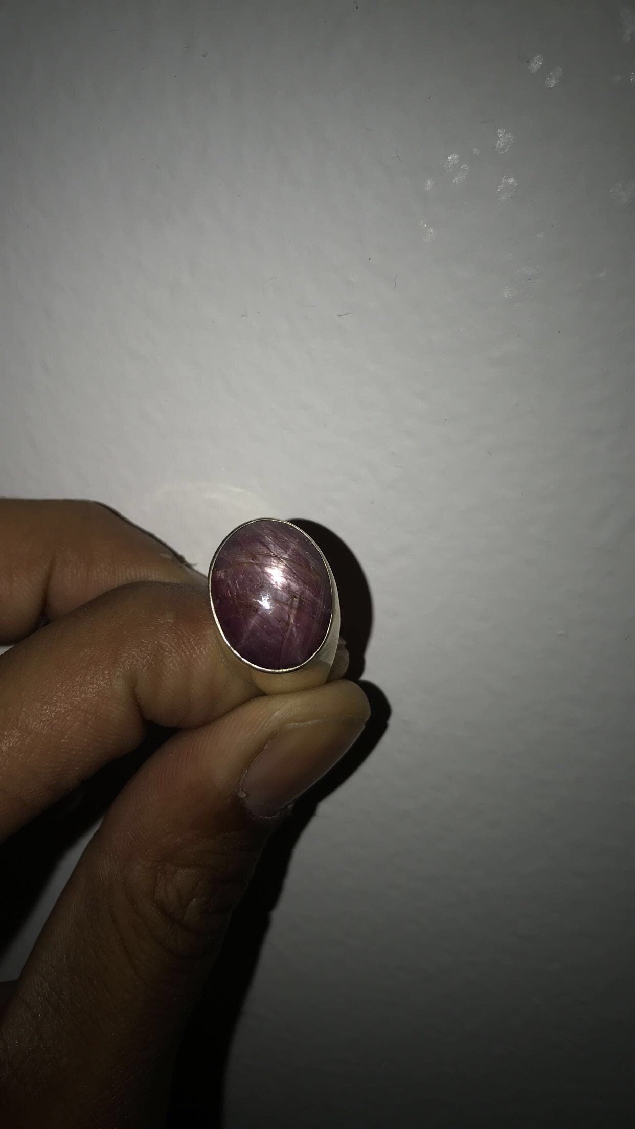 Natural Star Ruby Sterling Silver Ring (Size 9.5)