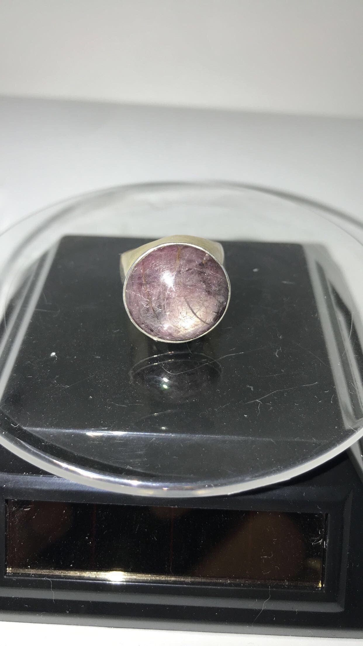 Natural Star Ruby Sterling Silver Ring (Size 7)