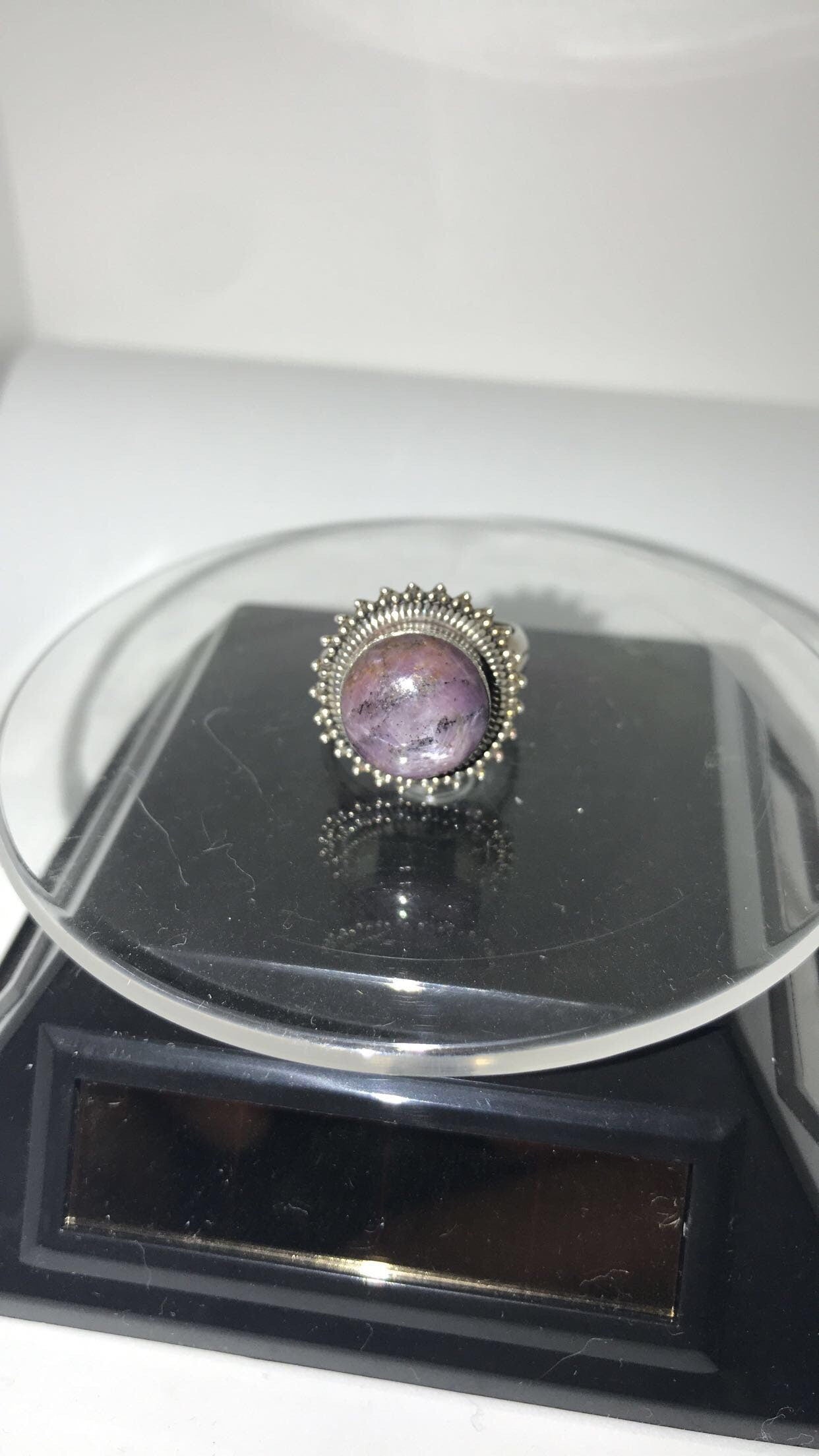 Natural Star Ruby Bezel Set Ring (Size 9)