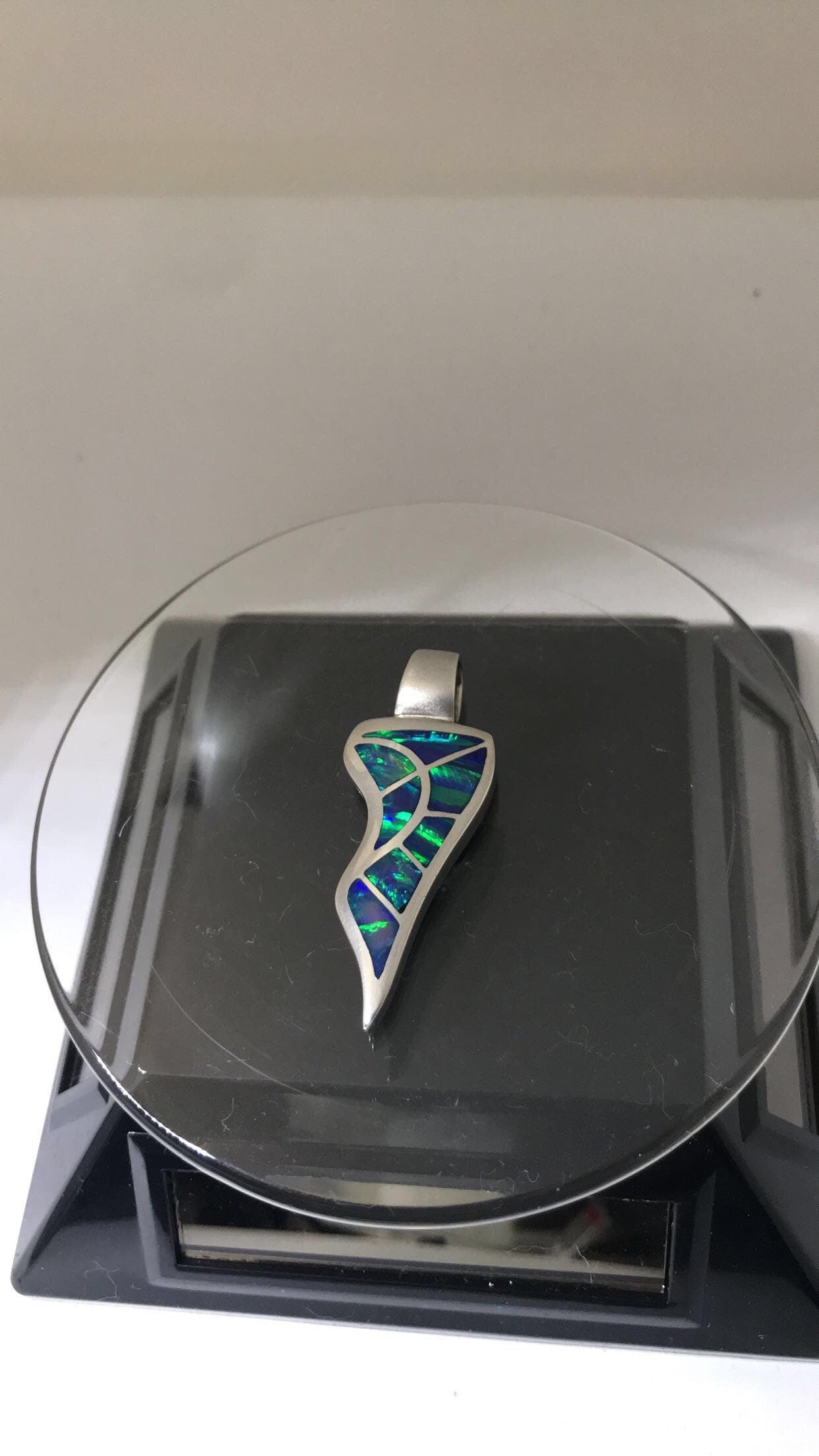 Inlaid Australian Opal Sterling Silver Pendant