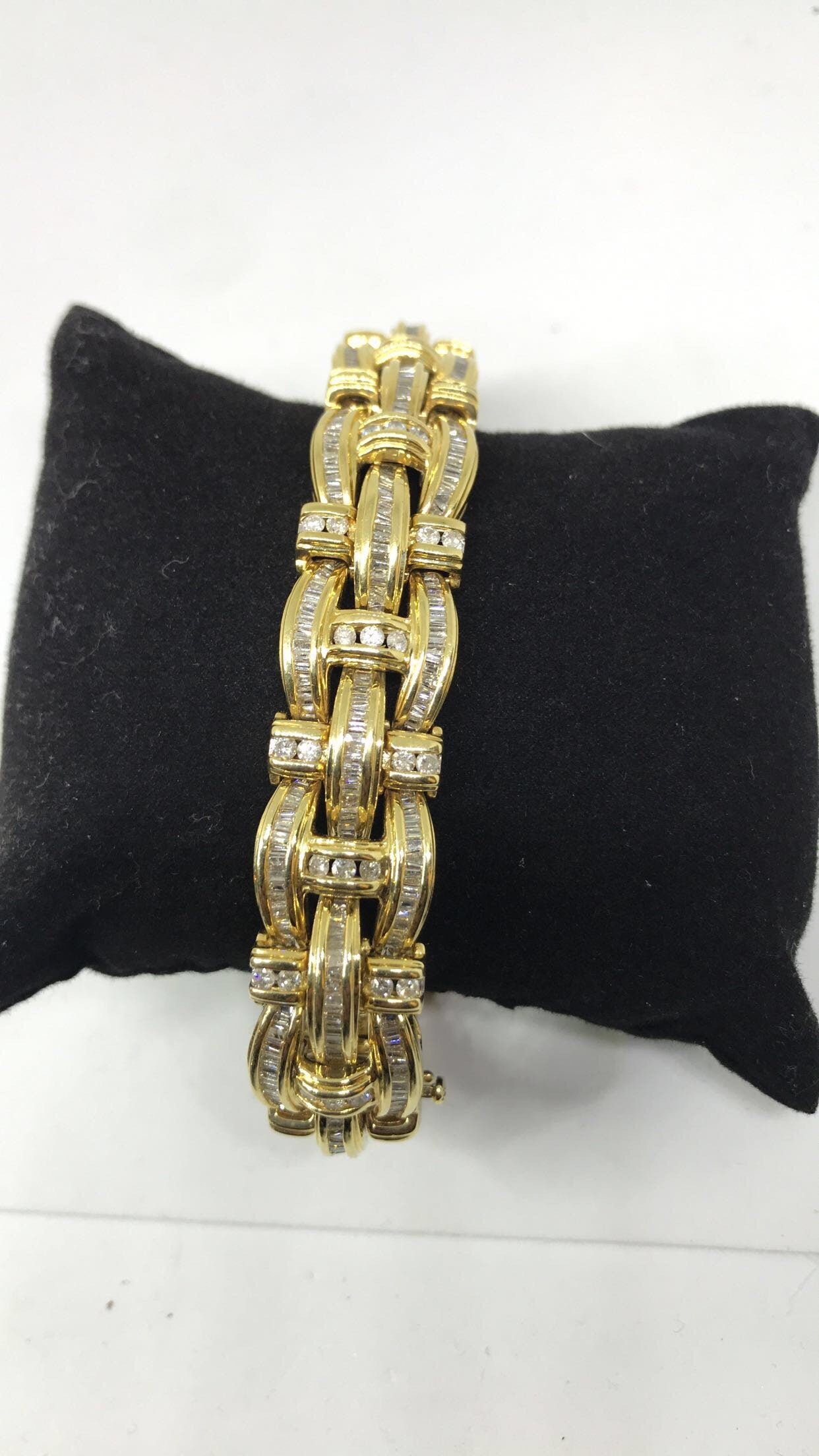 14.55 Carat Natural Diamond 14k Solid Gold Bracelet | Unisex | 81.40 Grams | SI1 Clarity | 8 Inches