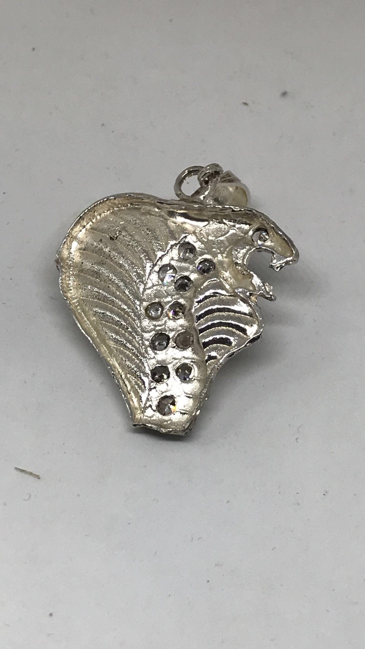 Sterling Silver CZ Cobra Pendant