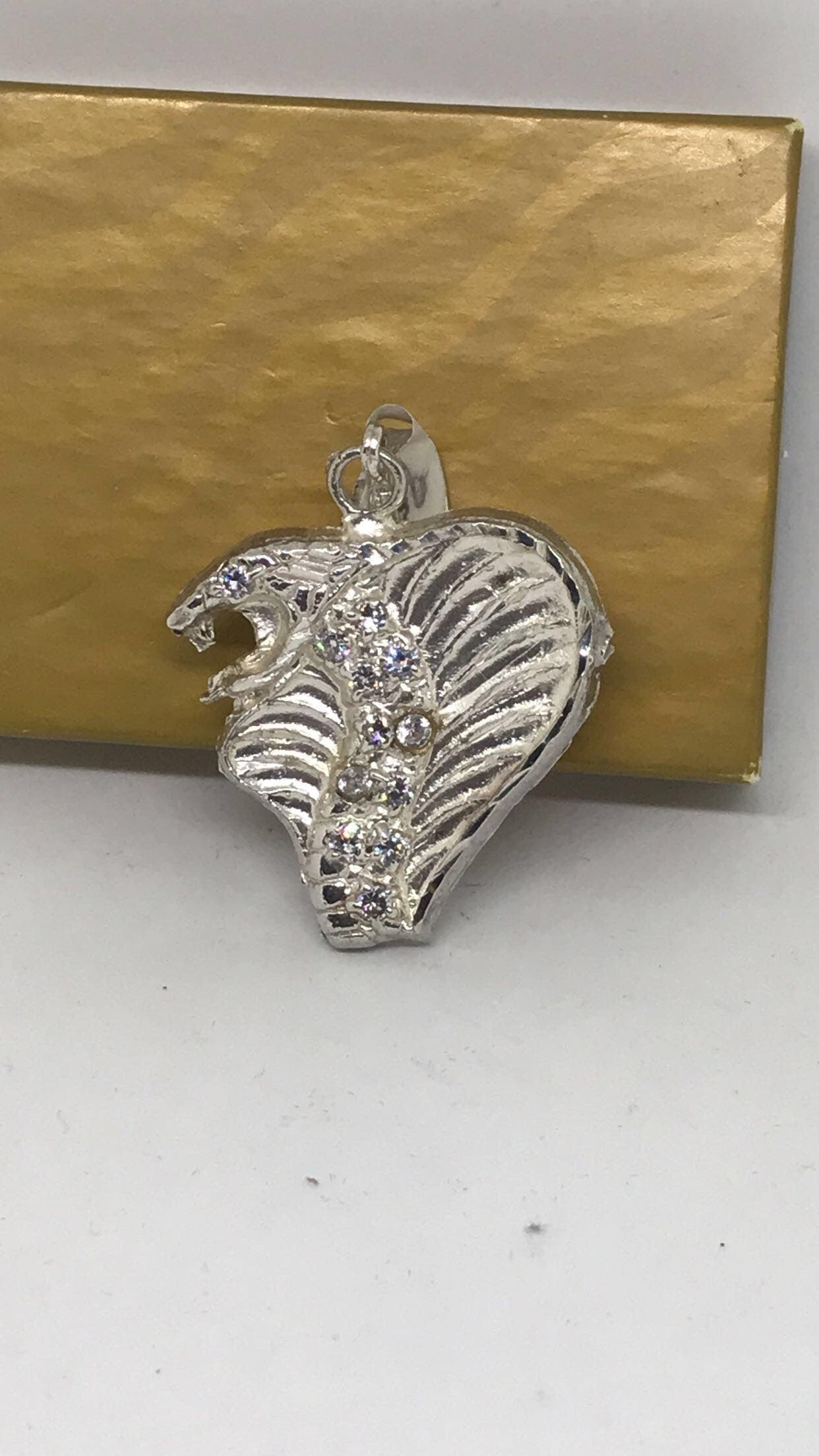 Sterling Silver CZ Cobra Pendant