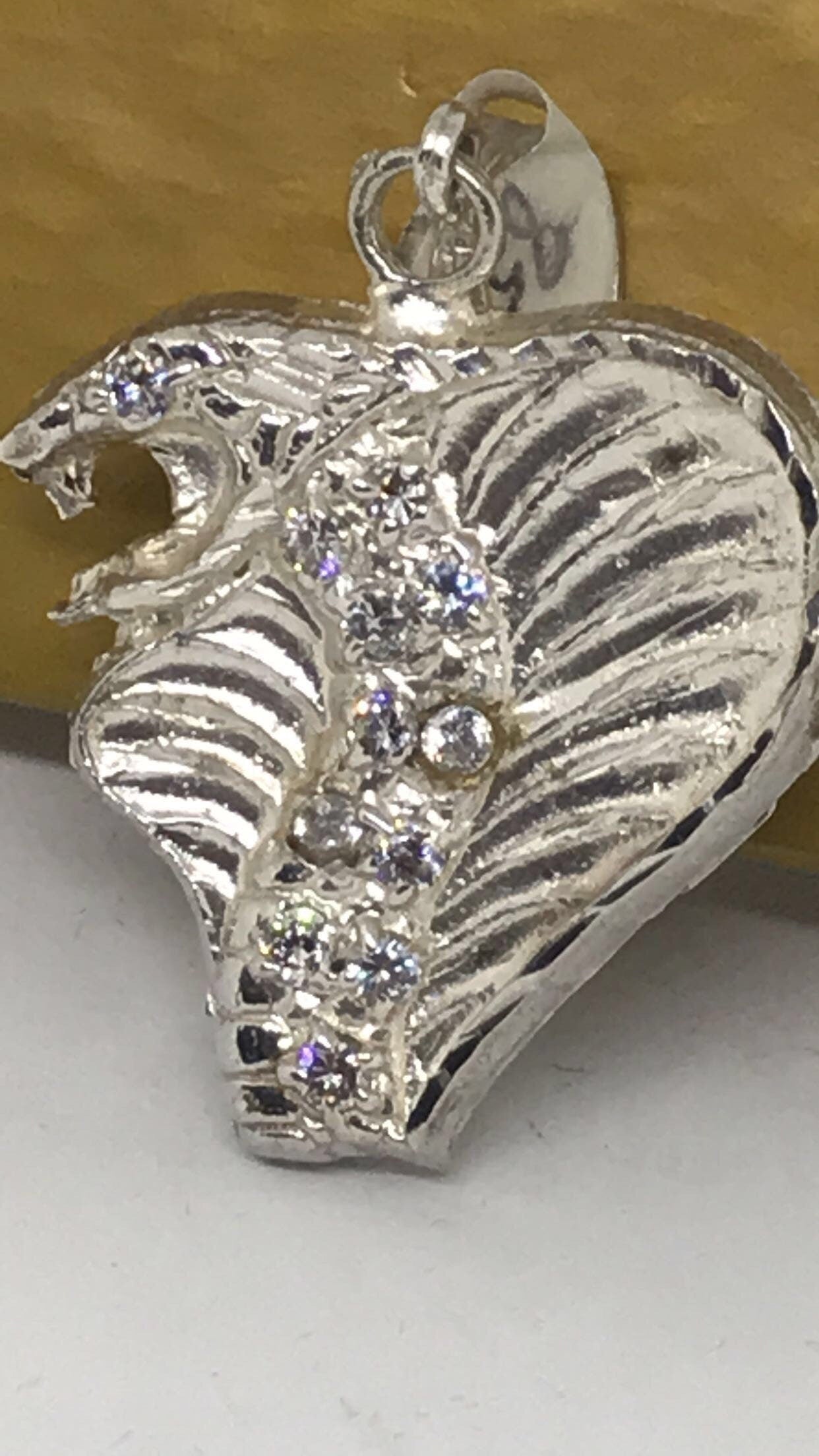 Sterling Silver CZ Cobra Pendant