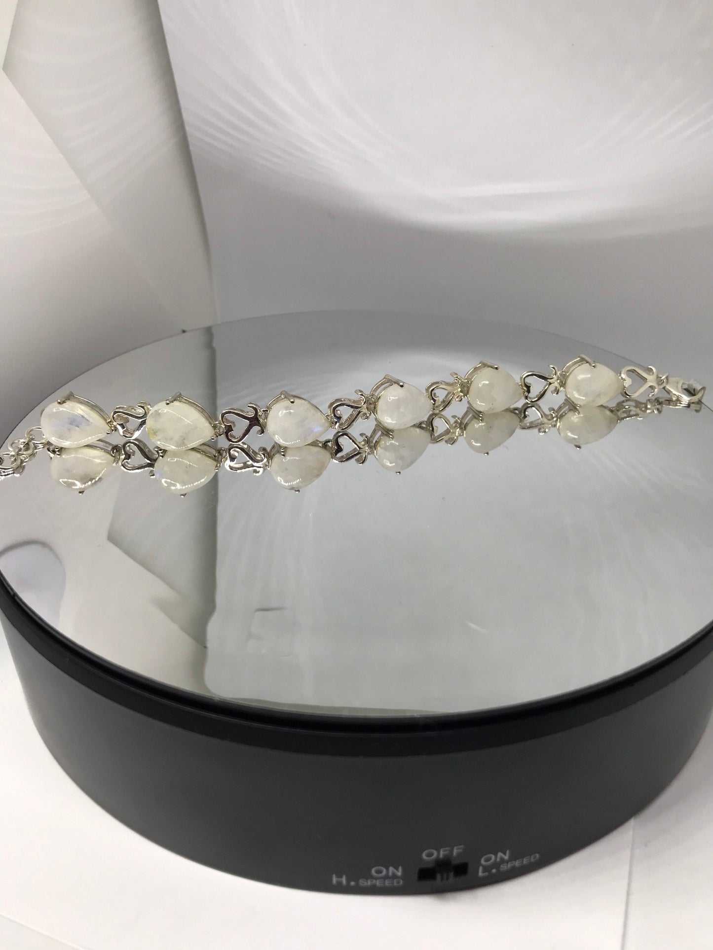 Rainbow Moonstone Sterling Silver Bracelet