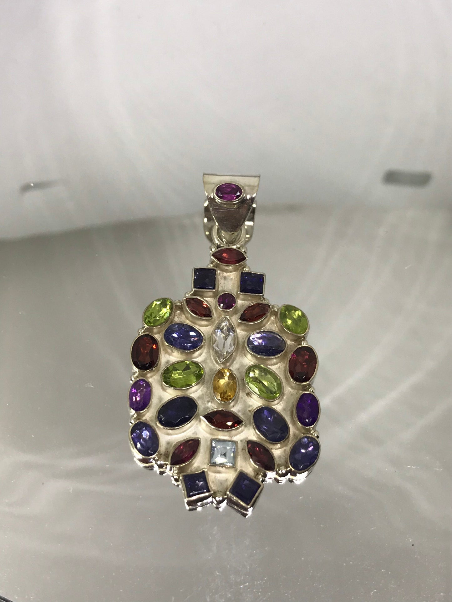 Natural Faceted Multicolor Gemstone Pendant (16 Grams)