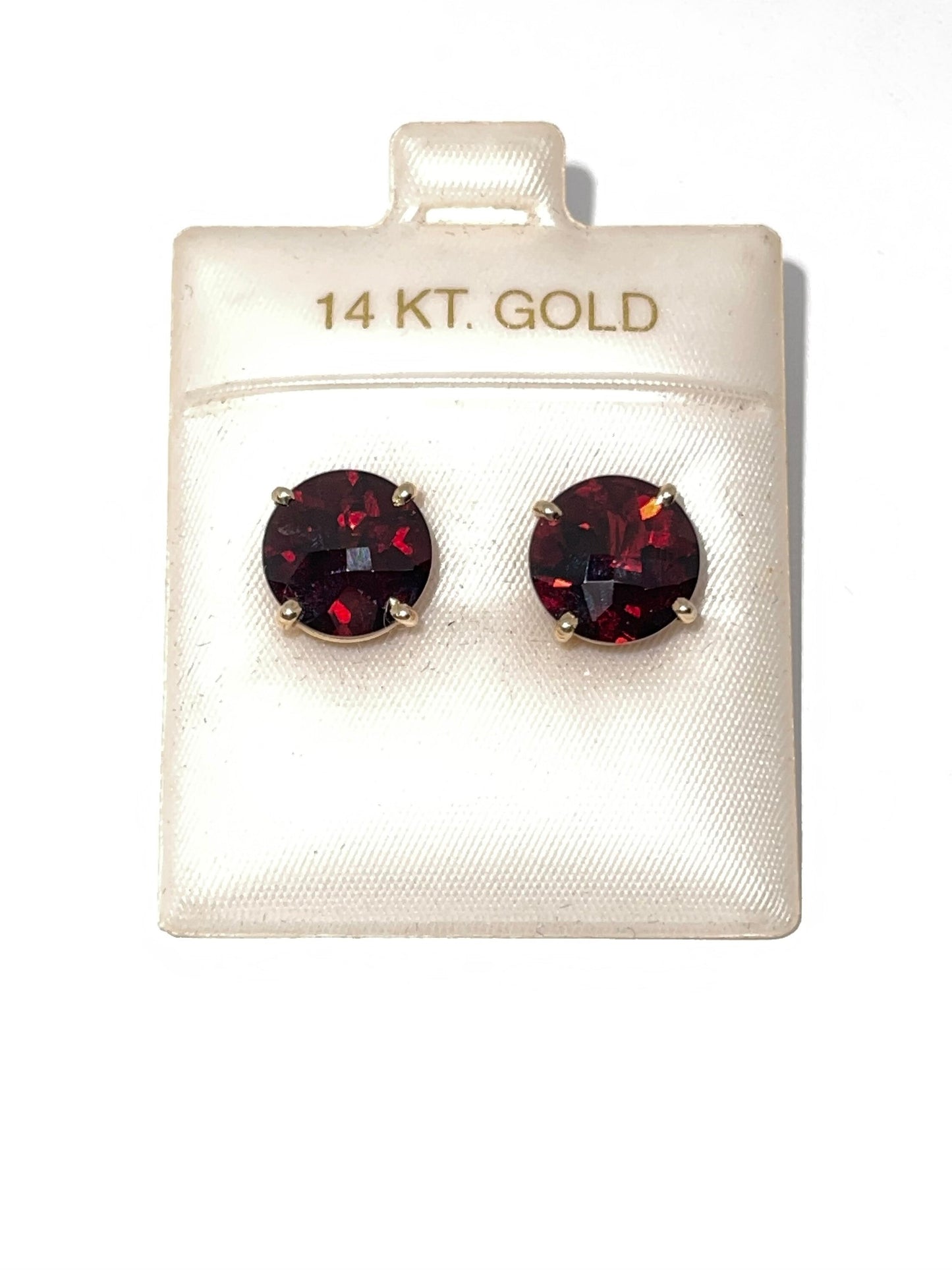 7.75 Carat Natural Garnet 14K Gold Stud Earrings