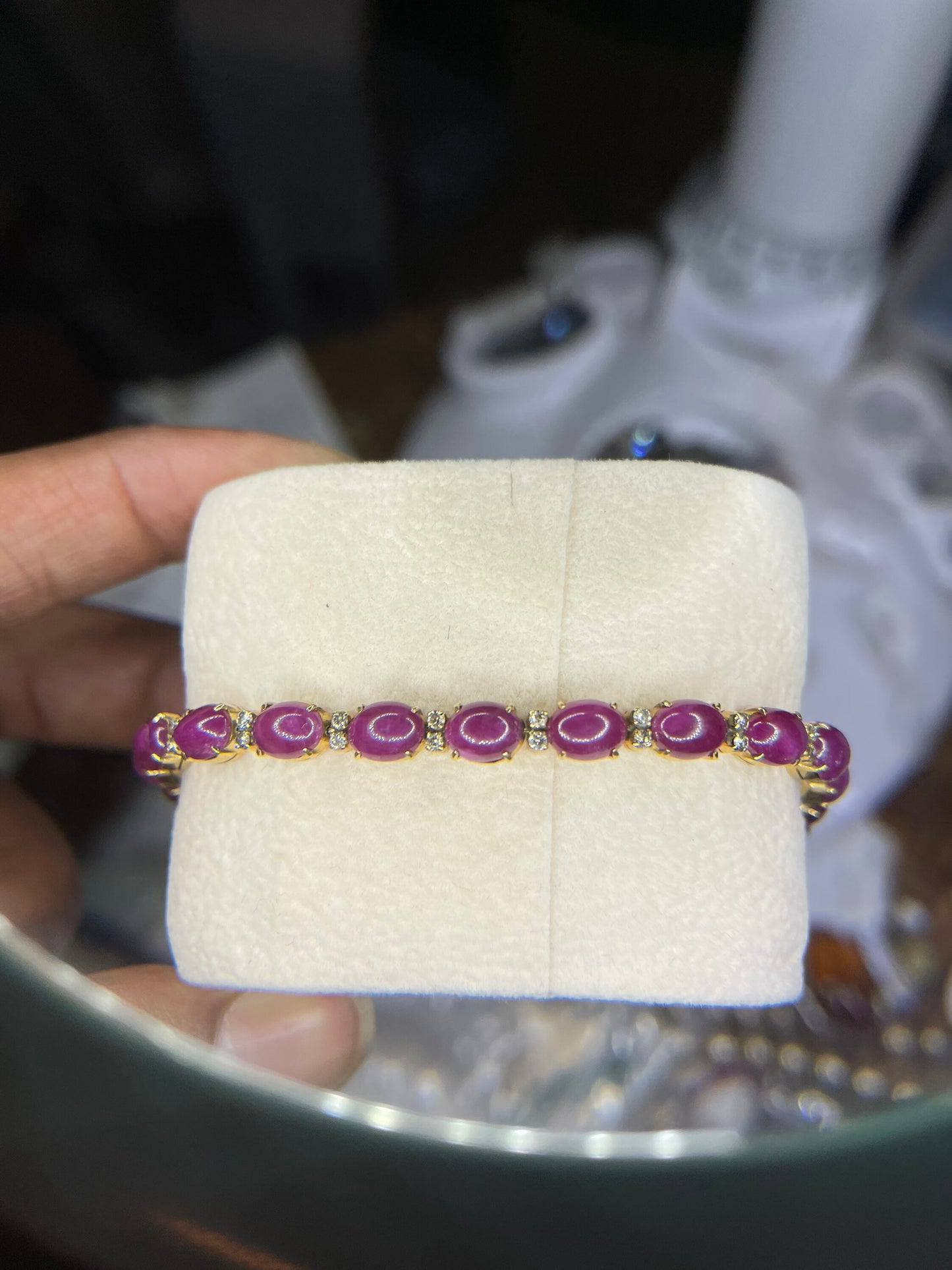 Untreated Ruby & Diamond 18K Bracelet (40 Carats +)