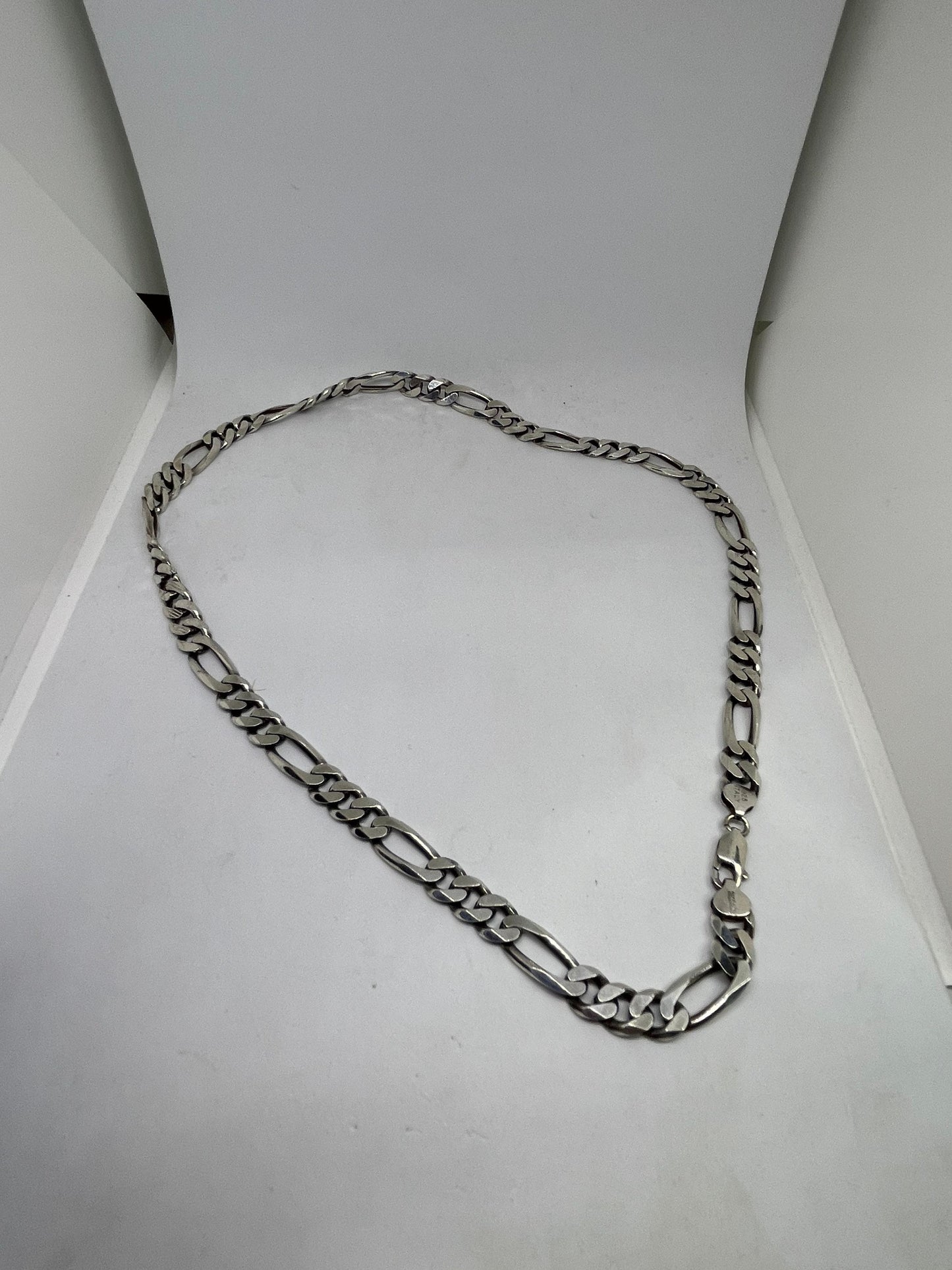 Italian Figaro Sterling Silver Chain (24 Inches)