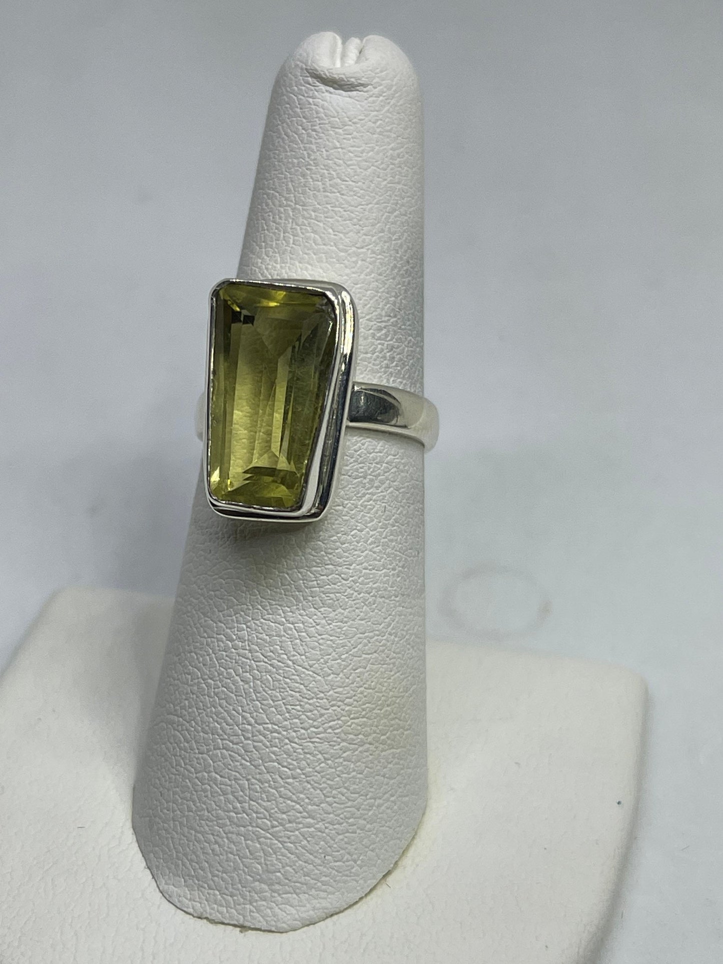 Fancy Lemon Citrine Sterling Silver Ring (Size 6.25)