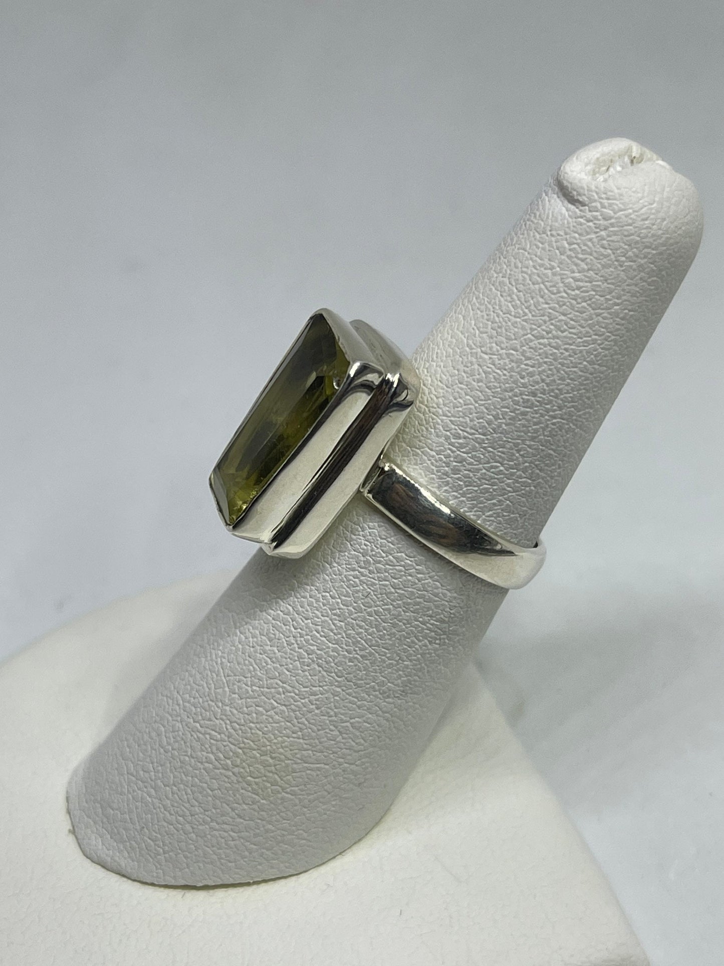 Fancy Lemon Citrine Sterling Silver Ring (Size 6.25)