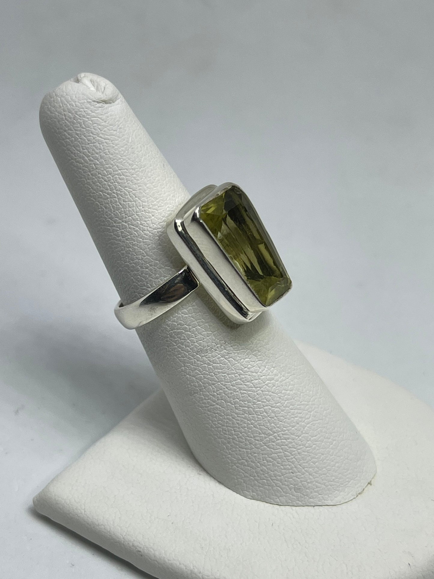 Fancy Lemon Citrine Sterling Silver Ring (Size 6.25)