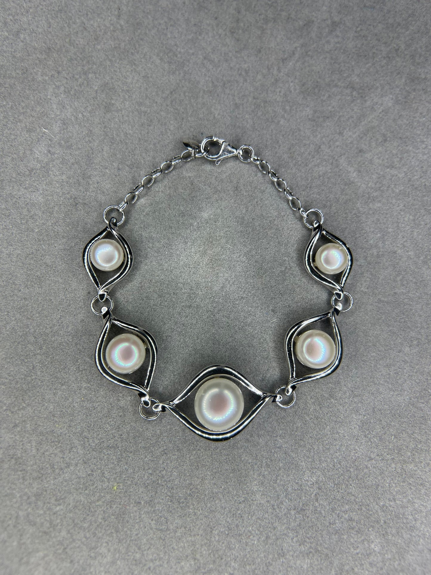 Tara & Sons Natural Pearl Sterling Silver Bracelet